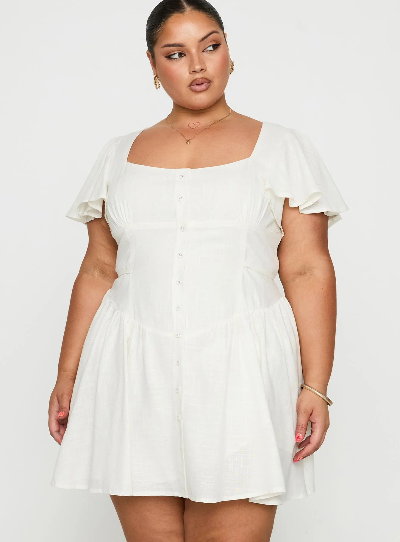 Forever More Mini Dress White Curve - Image 2