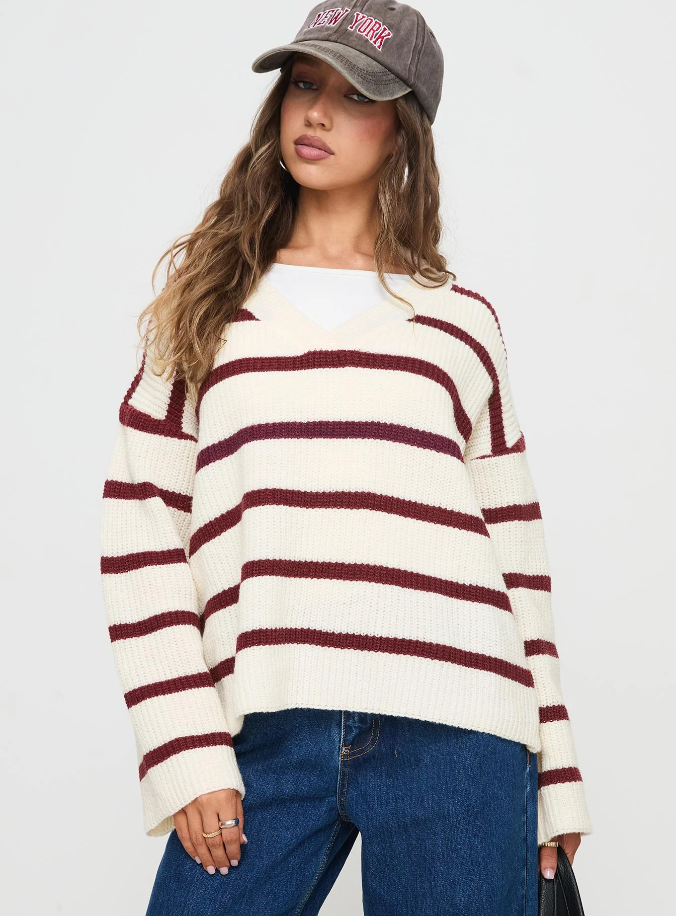Forte Knit Sweater Red / Cream - Image 2