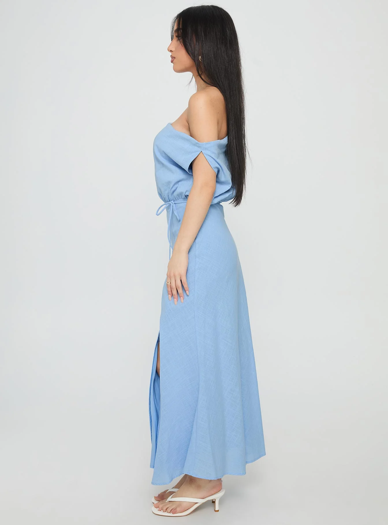 Frangelica Off The Shoulder Maxi Dress Light Blue - Image 3