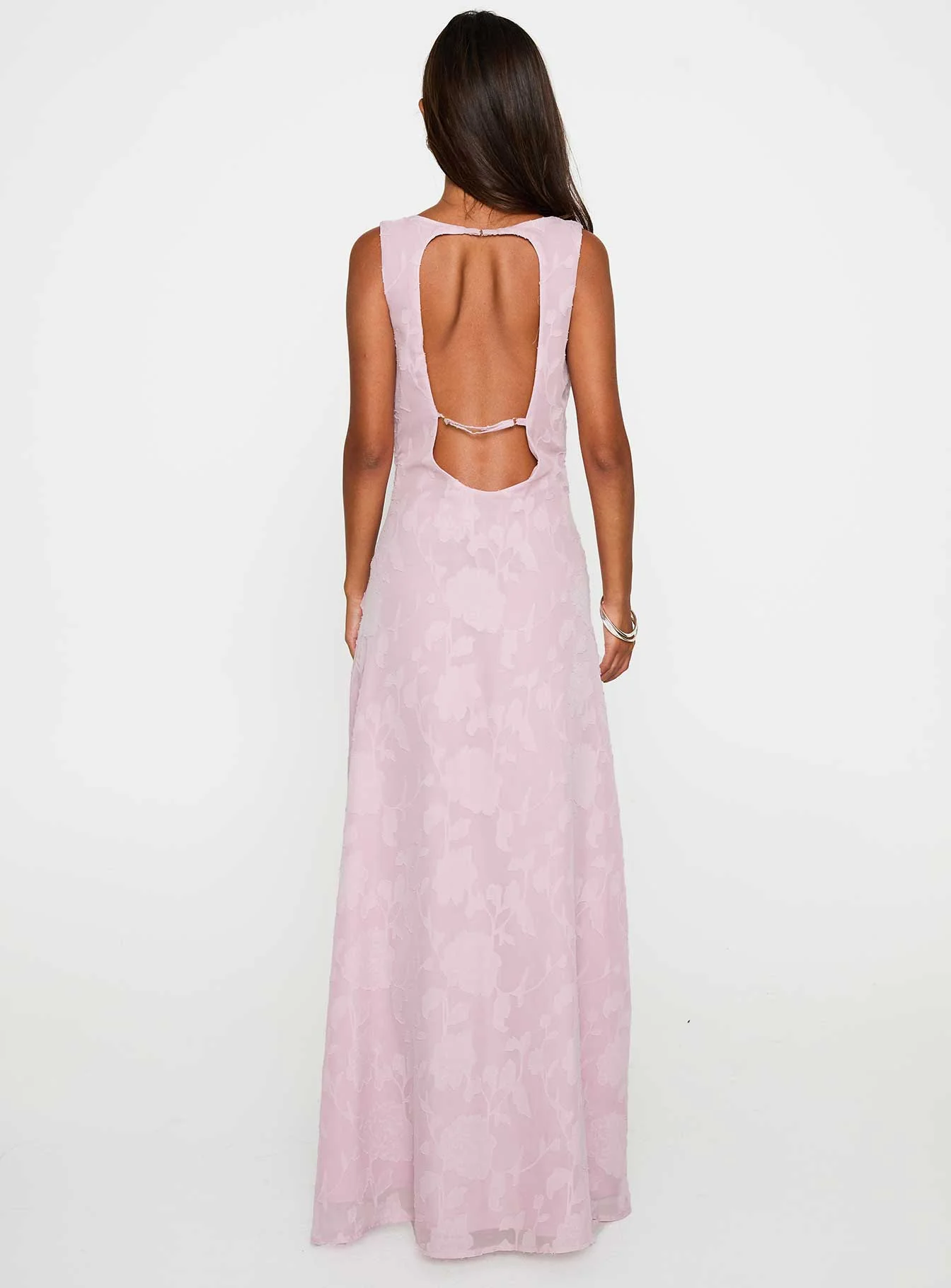 Frederica Plunge Burnout Maxi Dress Mauve - Image 5