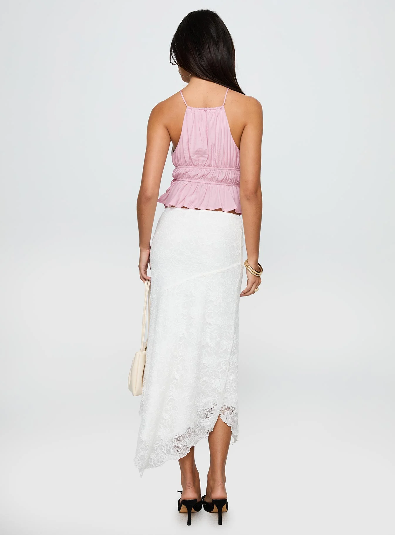 Freebirds Lace Midi Skirt White - Image 5