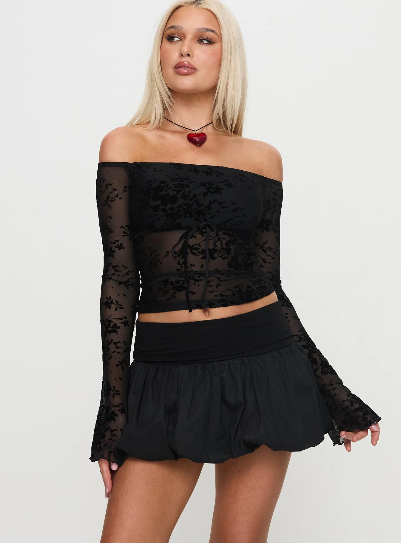 French Exit Bubble Hem Skort Black - Image 2