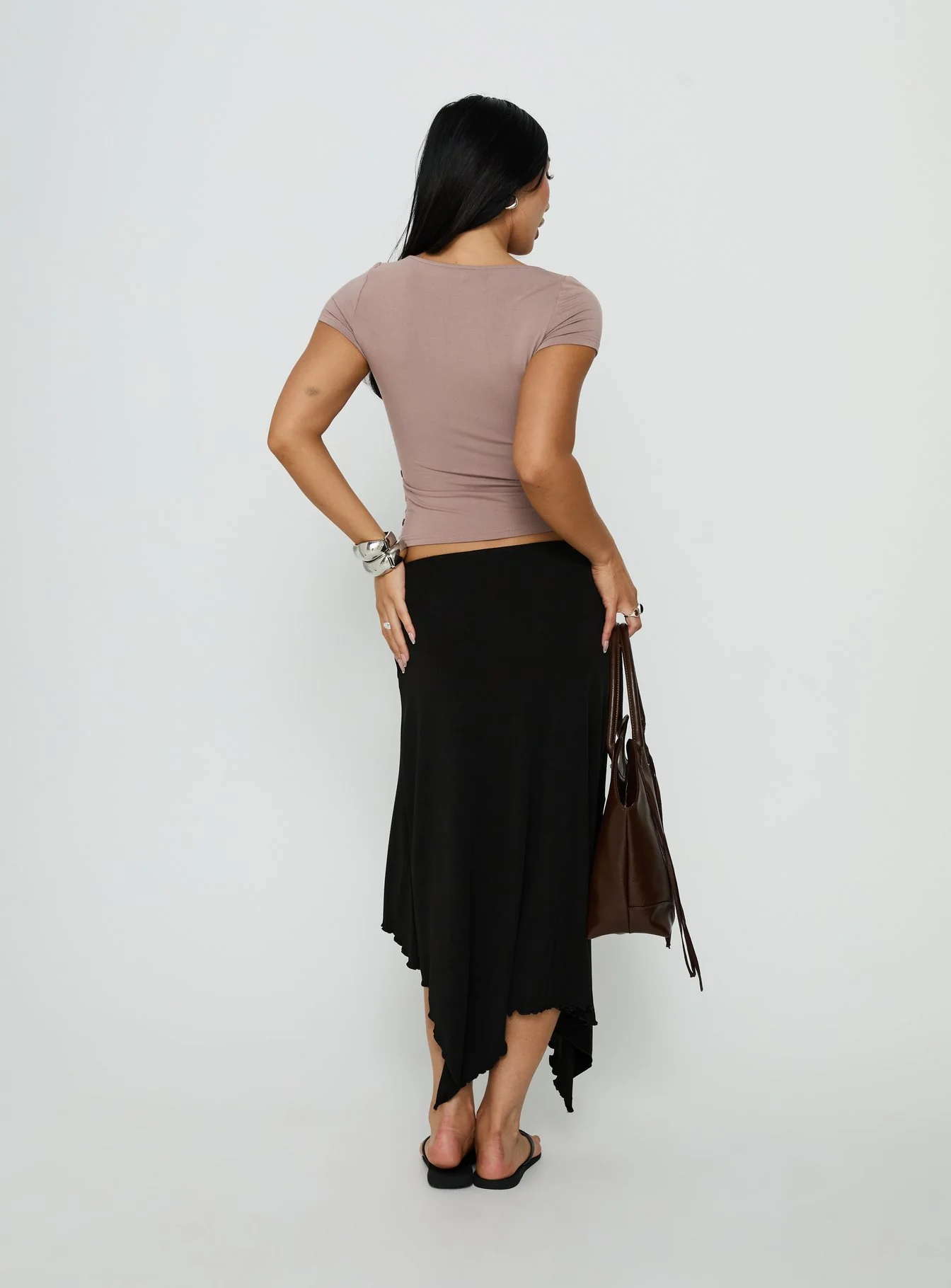 Futura Asymmetrical Midi Skirt Black - Image 5