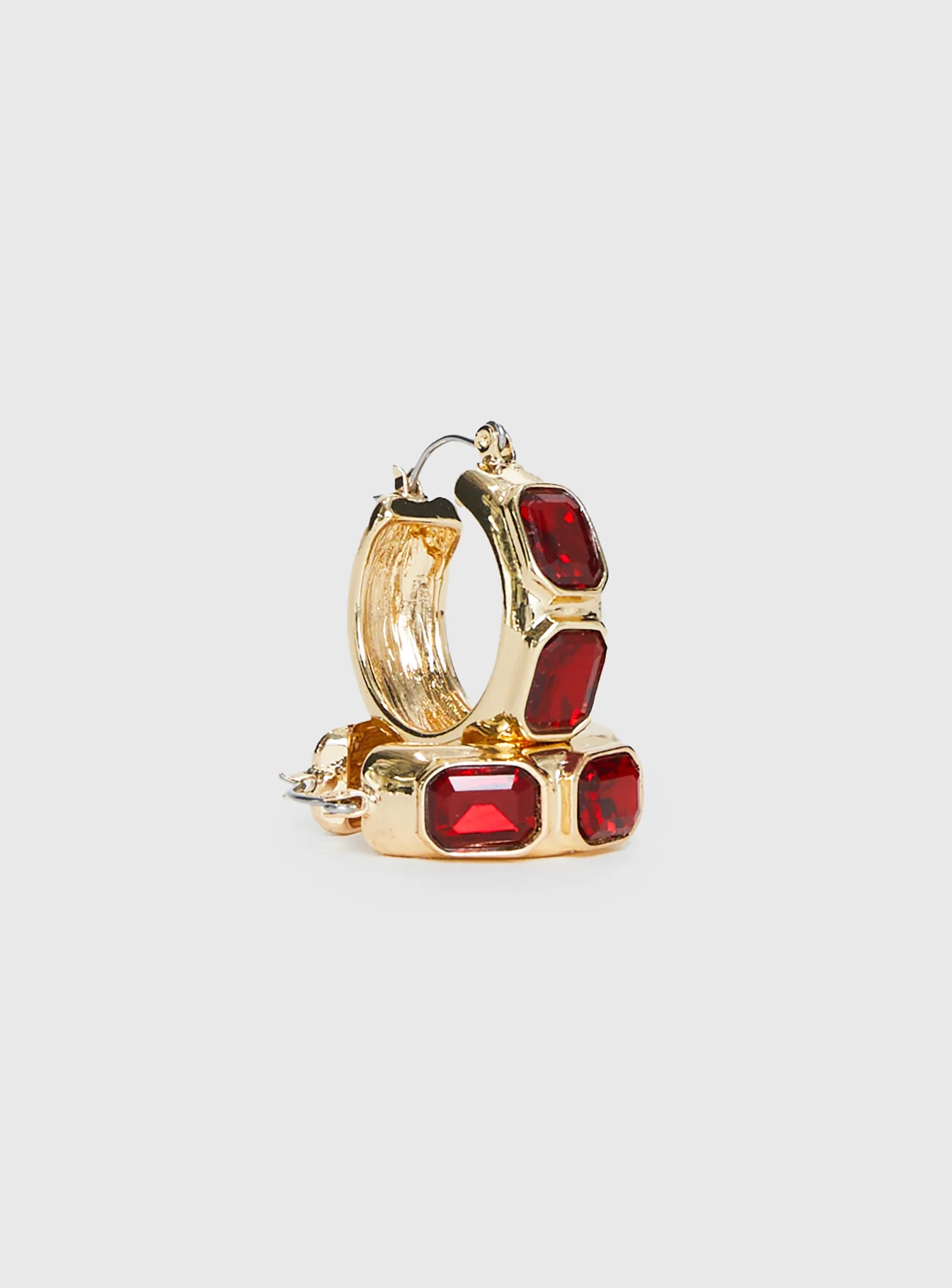 Gabrianna Hoop Earrings Gold / Red - Image 4