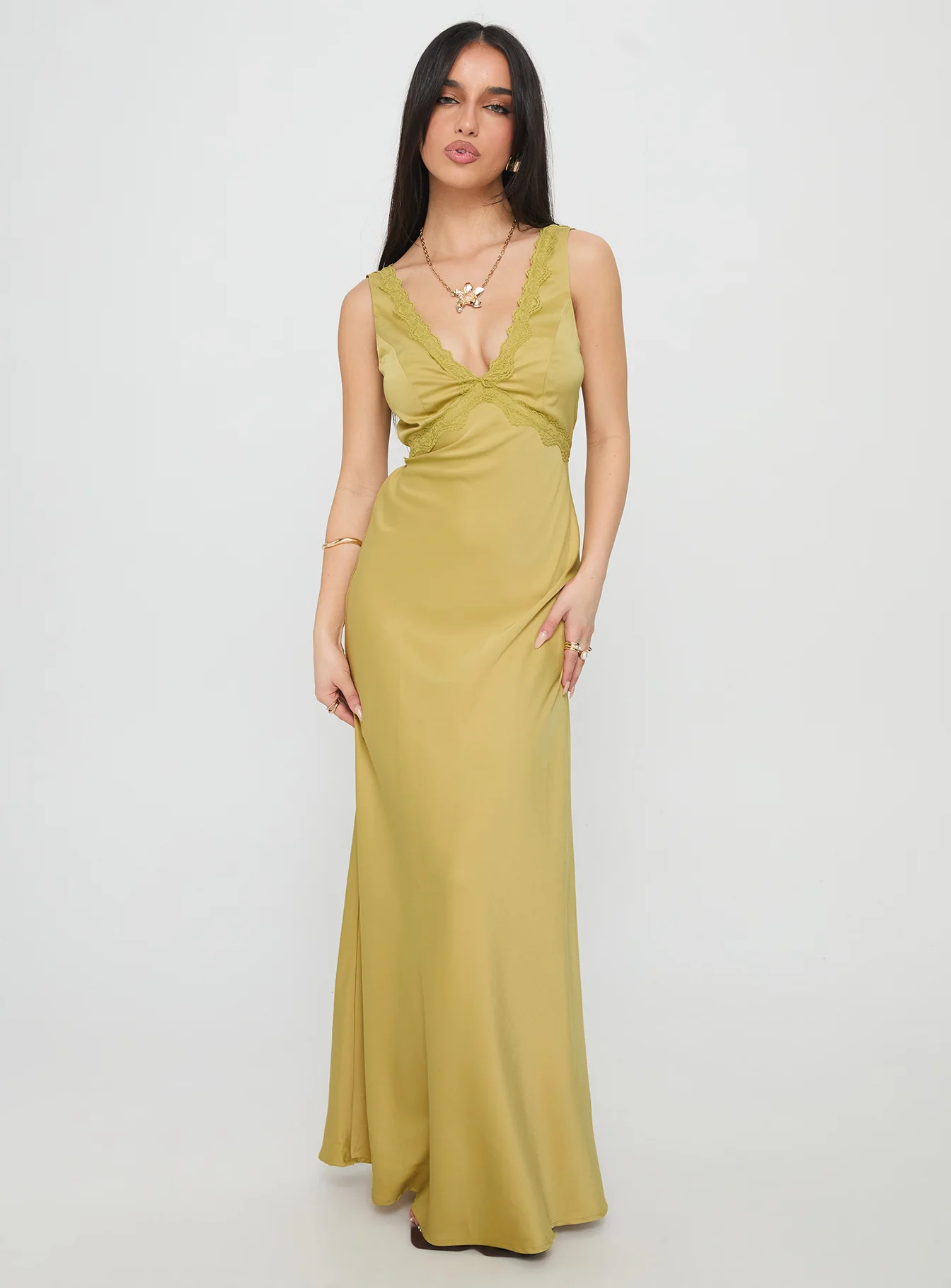 Galloway Maxi Dress Chartreuse - Image 2