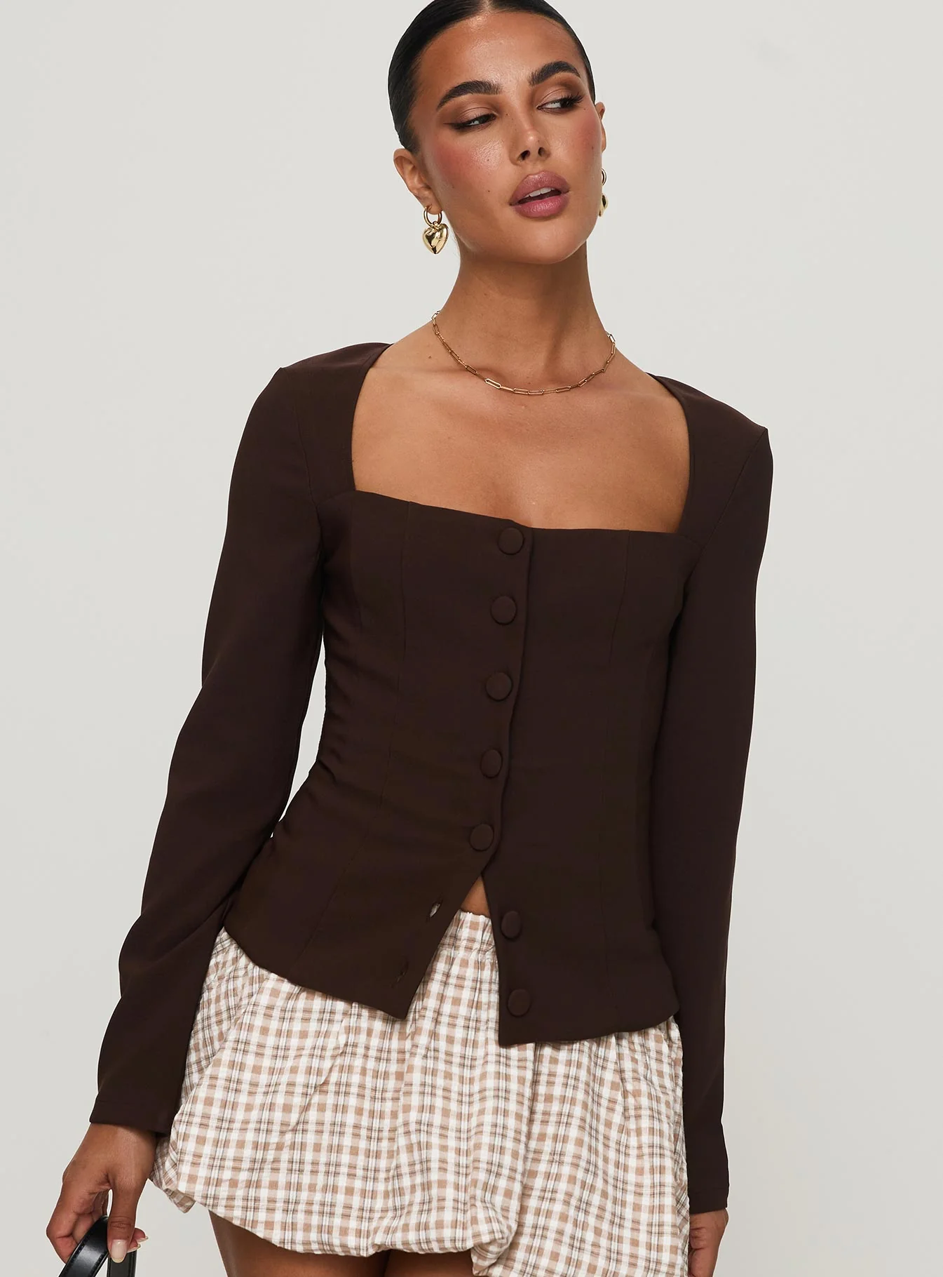 Gaskin Long Sleeve Top Brown - Image 2