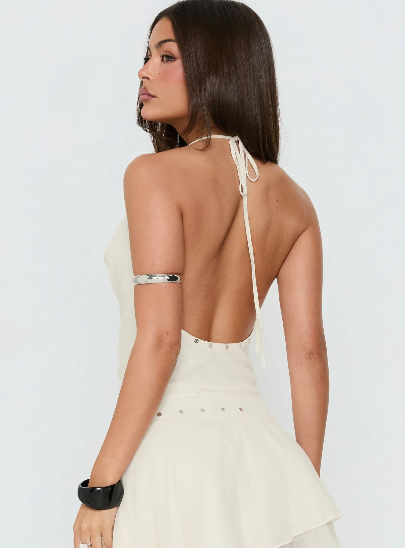 Gemmina Halter Sequin Top Cream - Image 5