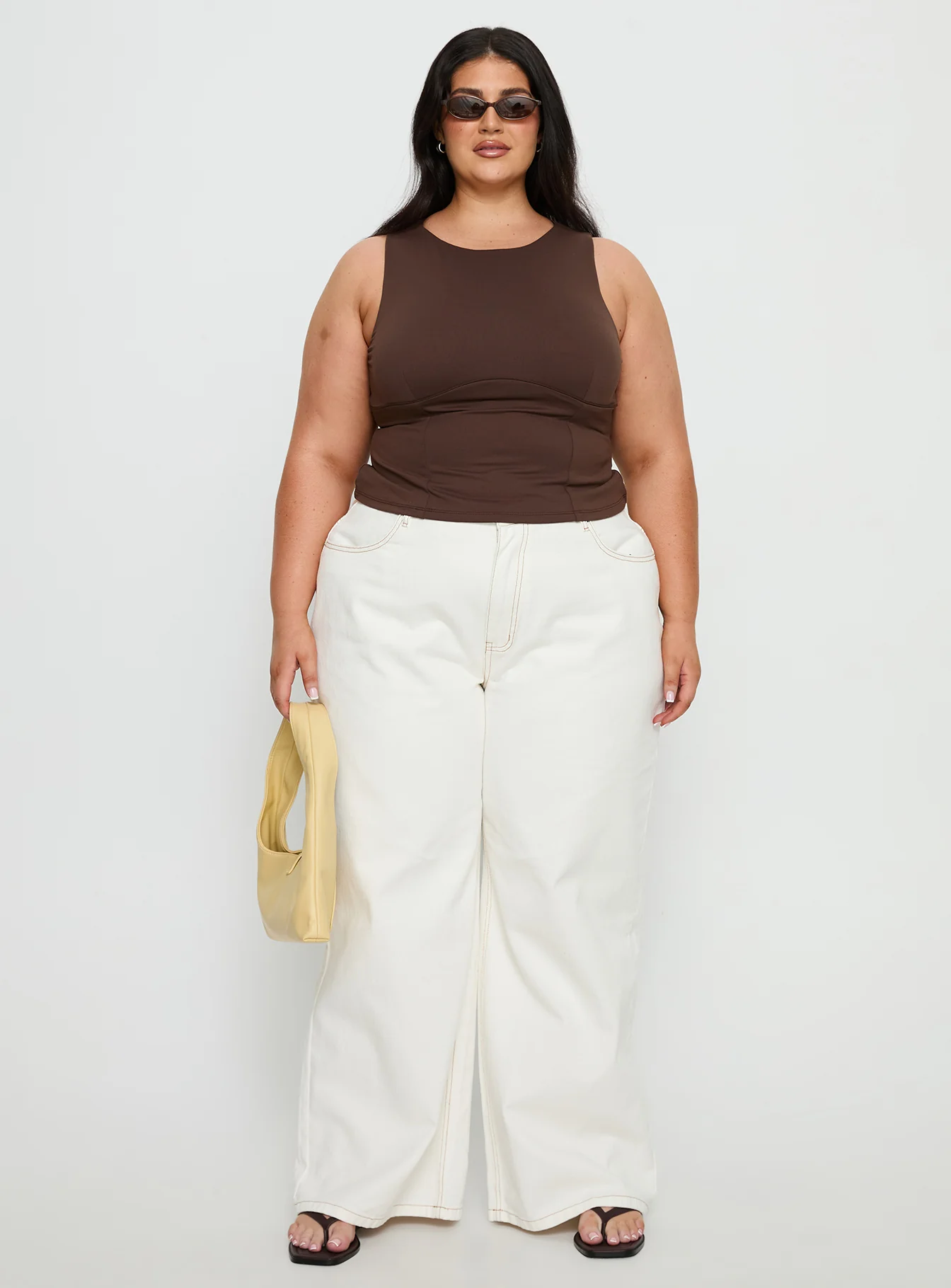 Georgetta Bust Detail Cami Top Brown Curve - Image 6