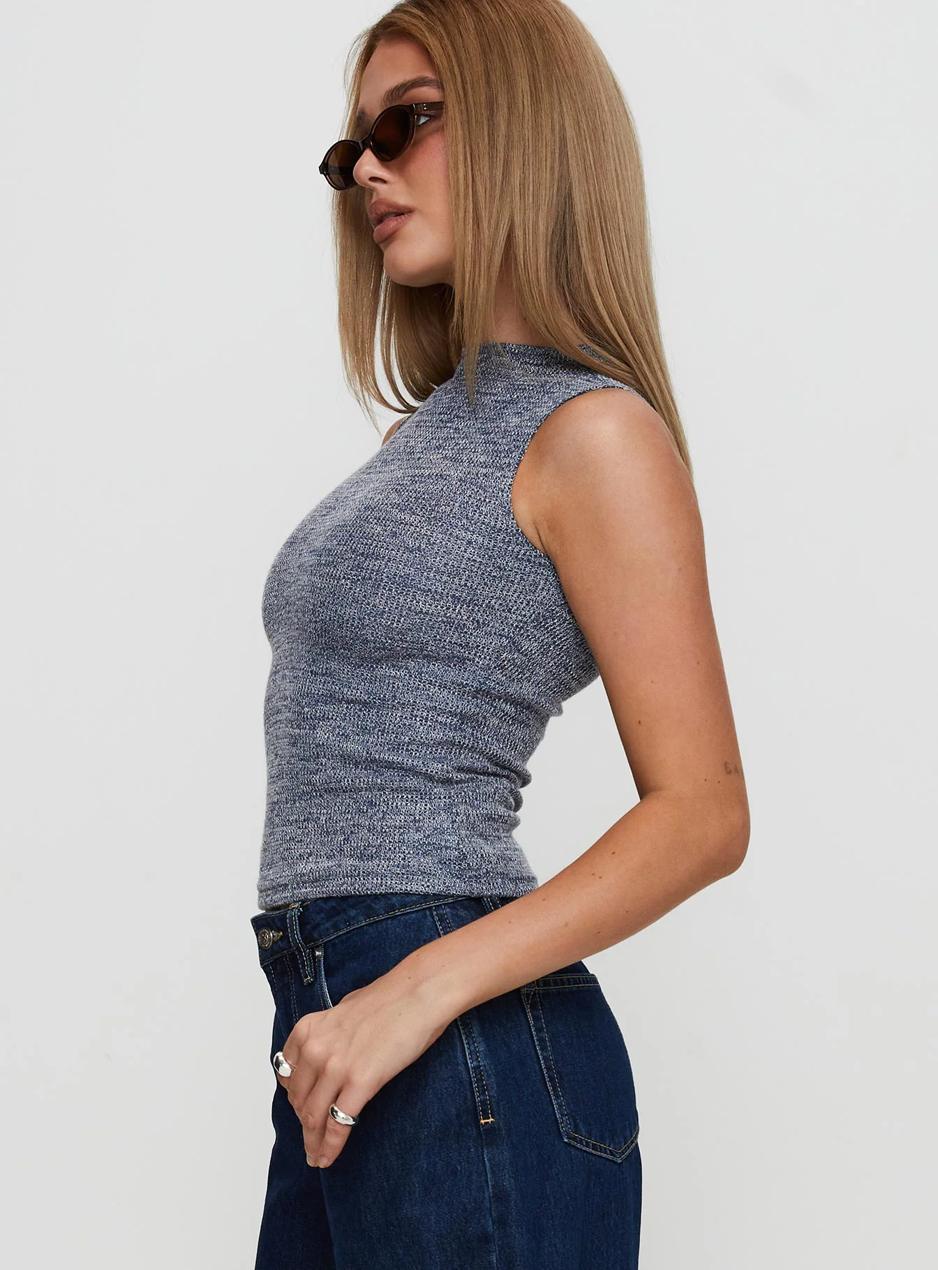 Get It Together High Neck Top Blue Marle - Image 4