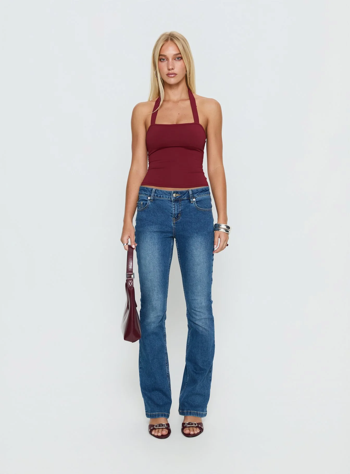 Ghisella Square Neck Halter Top Cherry - Image 7