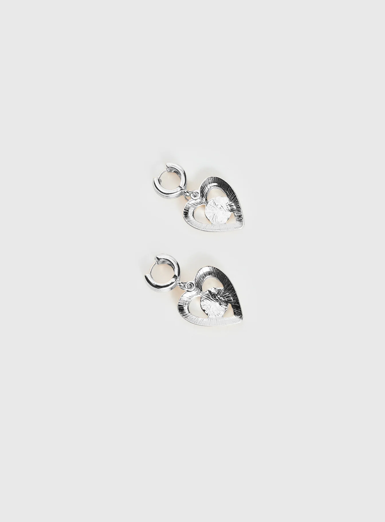 Giabella Heart Earrings Silver - Image 4