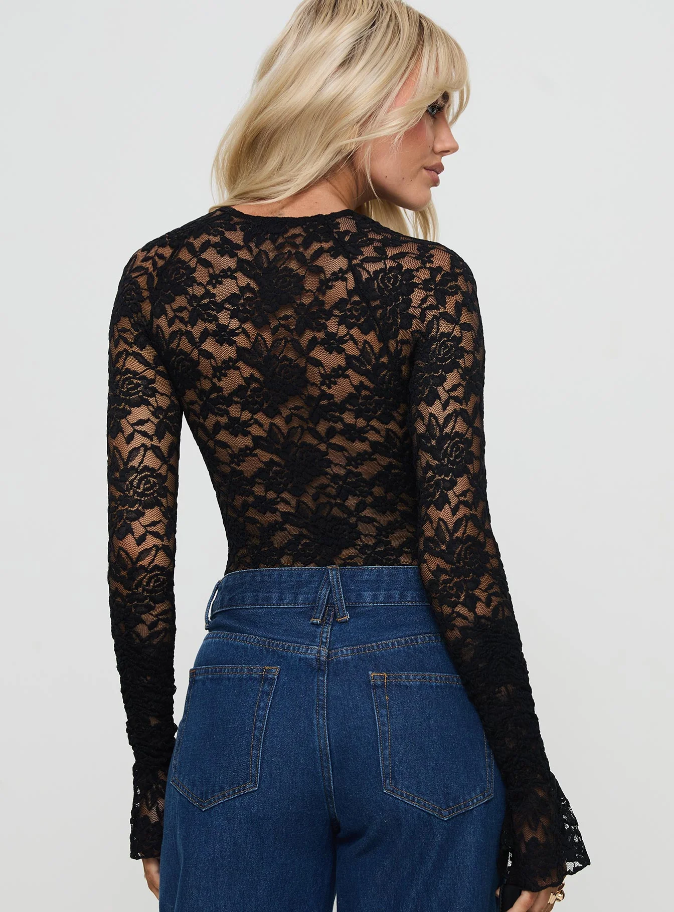 Giallo Long Sleeve Bodysuit Black - Image 5