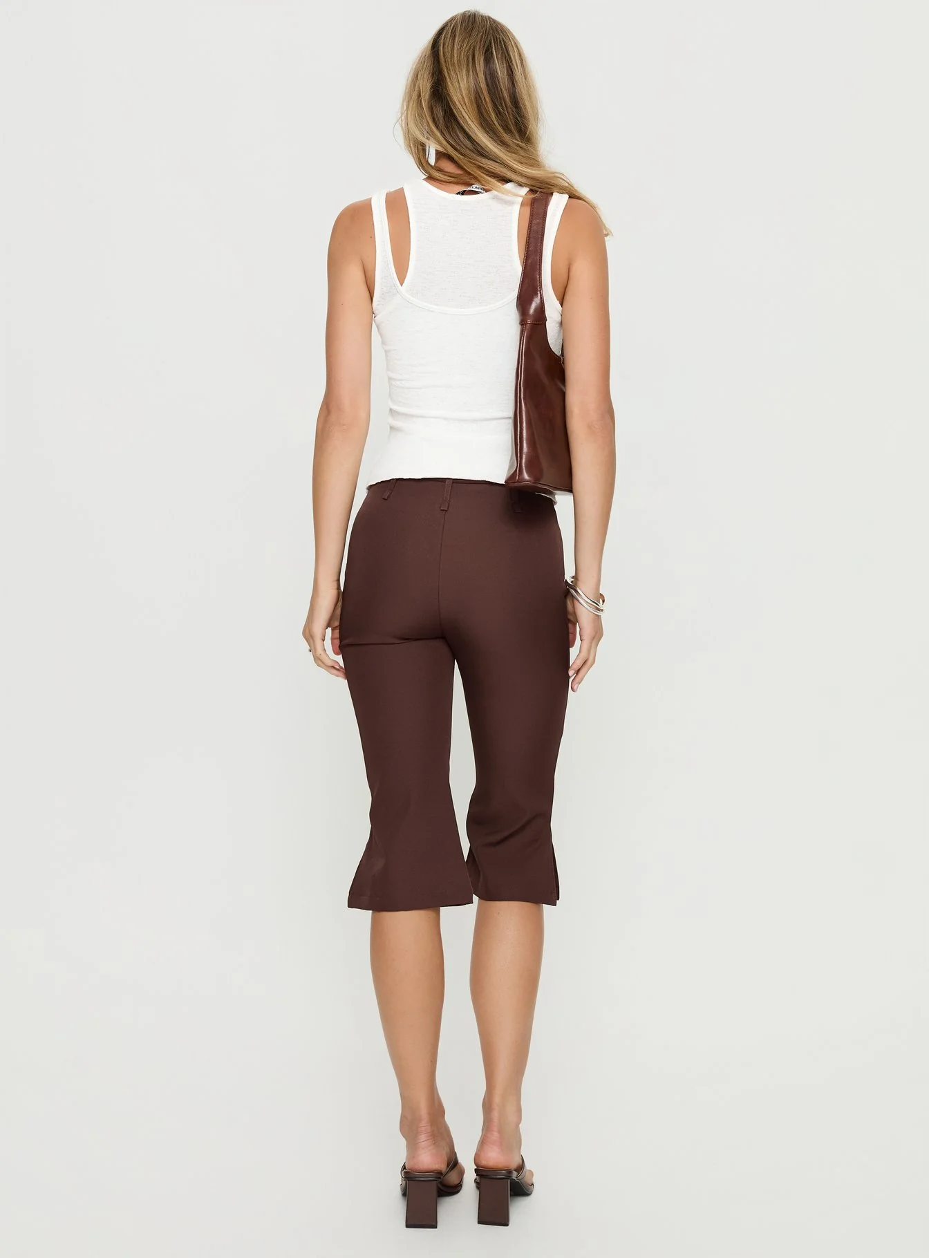 Giorgie Belted Capri Pant Chocolate Brown - Image 4