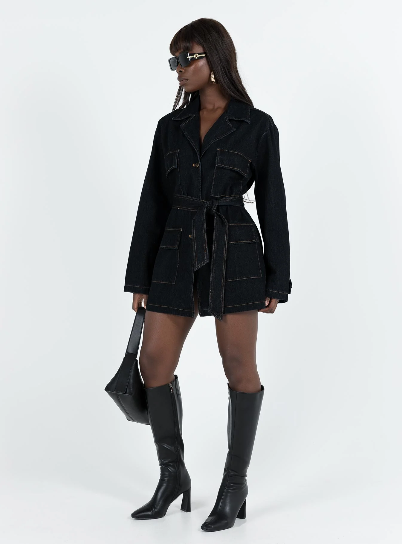 Giselle Mini Dress Dark Denim - Image 5