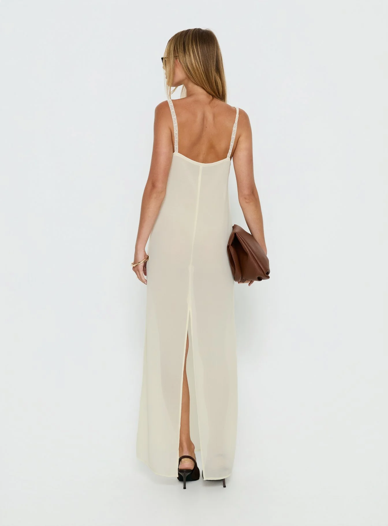 Glacial Sheer Maxi Dress Butter - Image 5