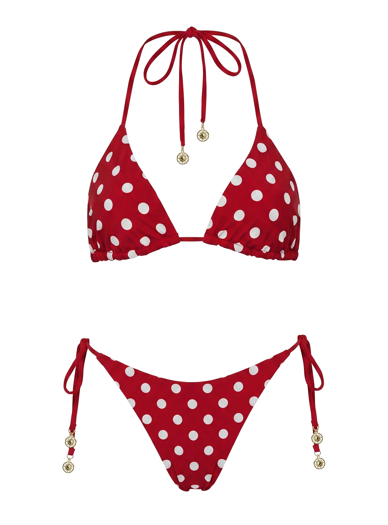 Glora Reversible Tie Side Bikini Bottoms Red Polka Dot - Image 8