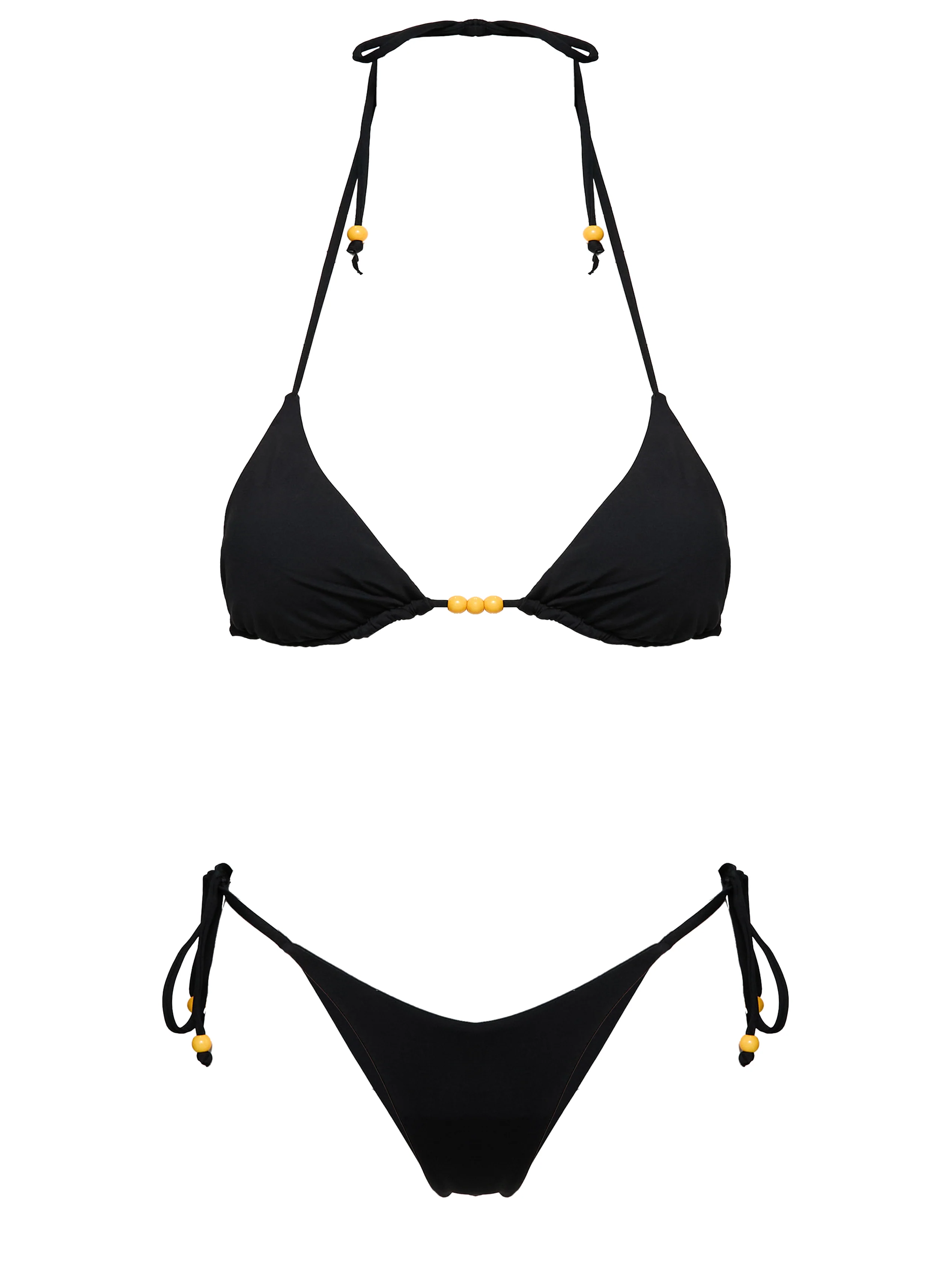 Glora Tie Side Beaded Bikini Bottom Black - Image 8