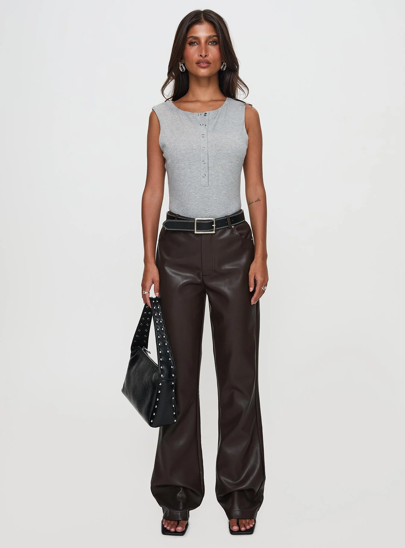Good Impression Button Up Bodysuit Grey - Image 7