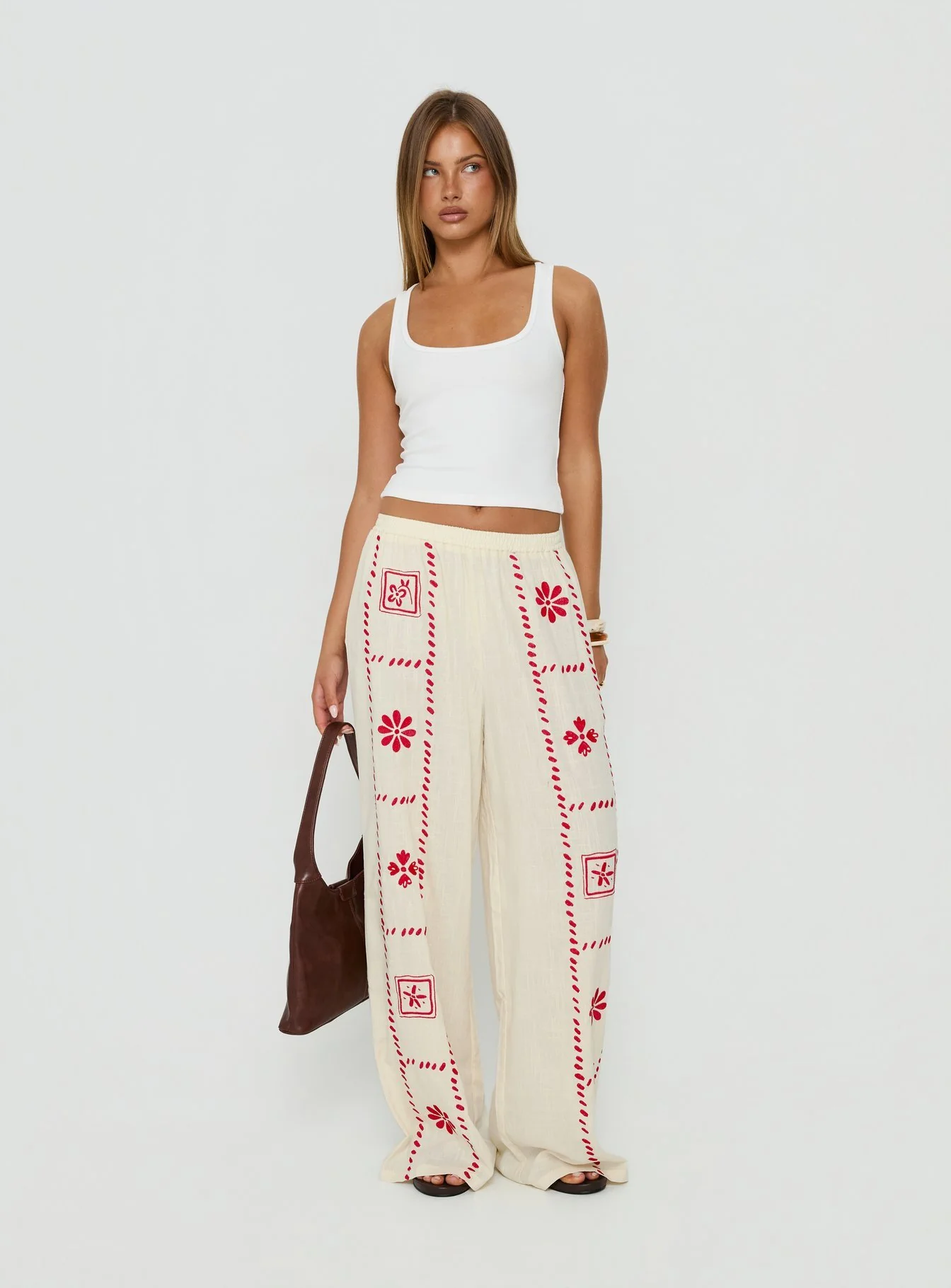 Grazia Pants Cream / Red - Image 2