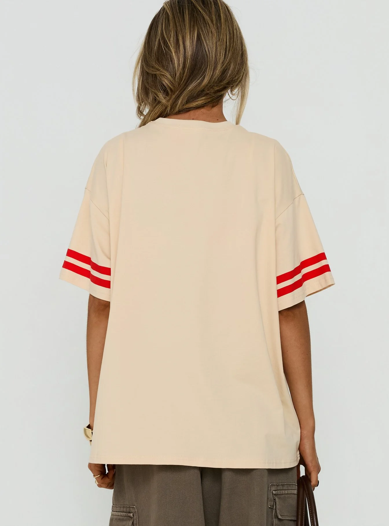 Grazing Club Oversized Graphic Tee Cream / Red - Image 4