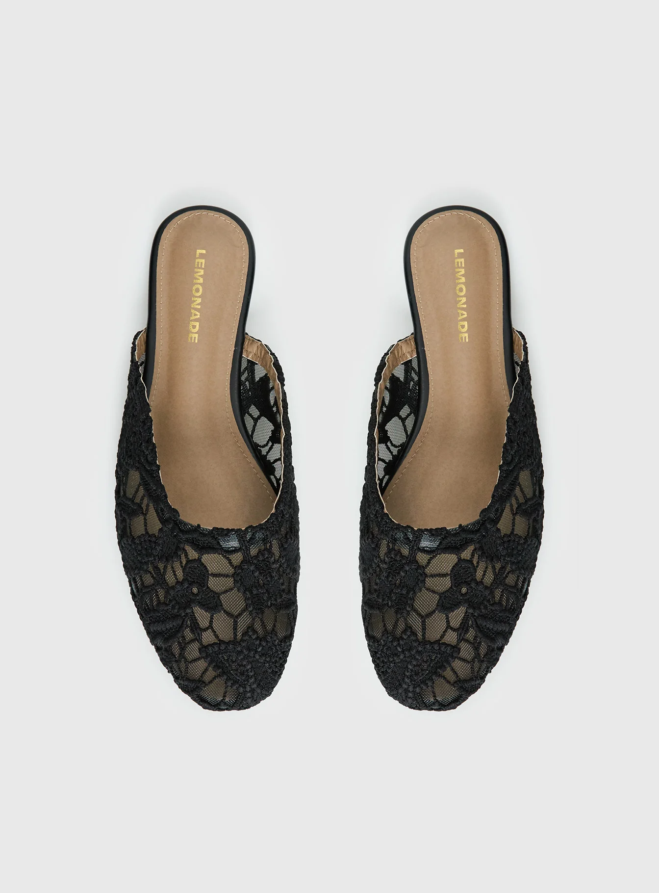 Gretta Lace Slip On Flats Black - Image 6
