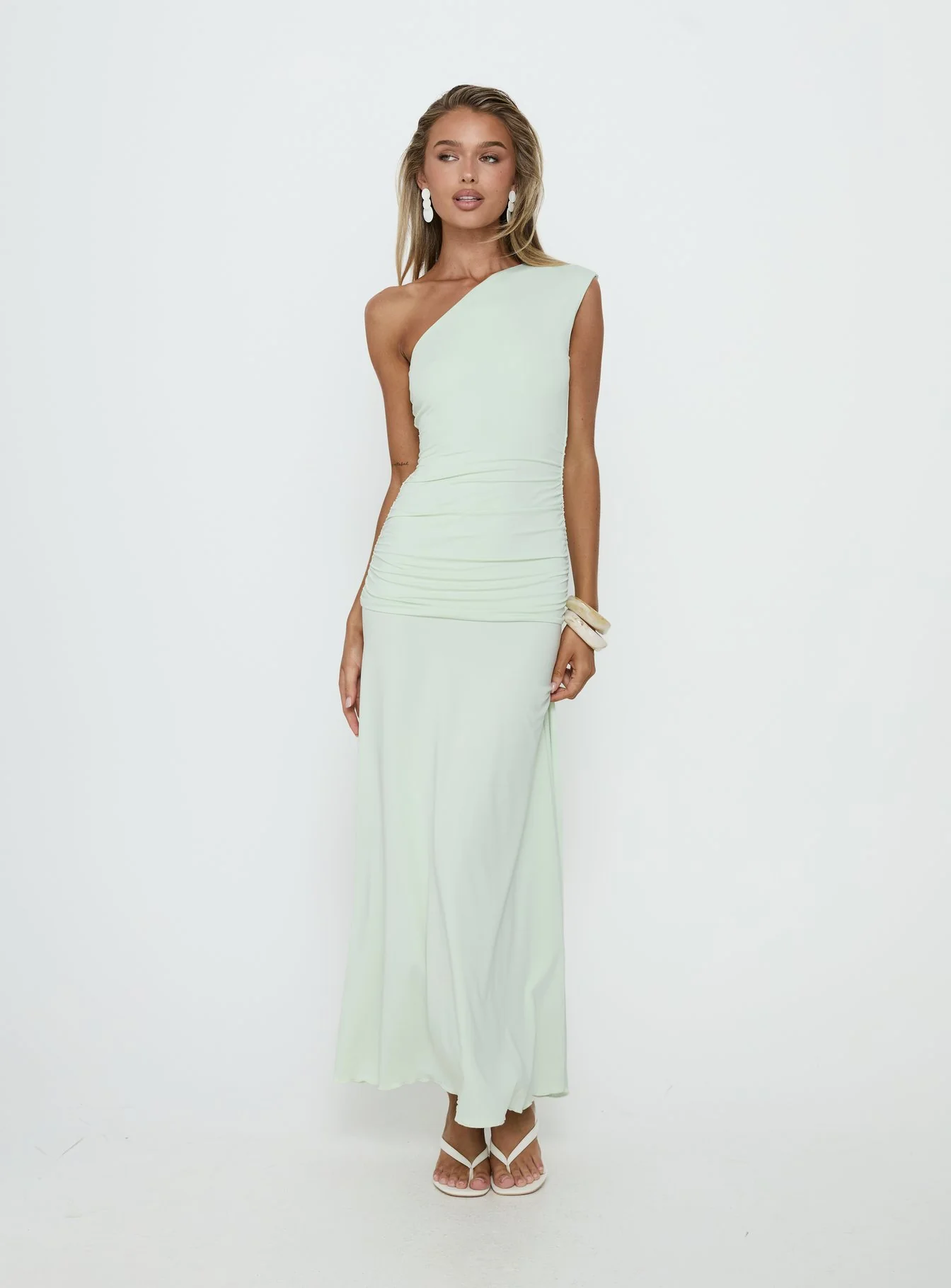 Gwenneth One Shoulder Maxi Dress Jelly Mint - Image 2