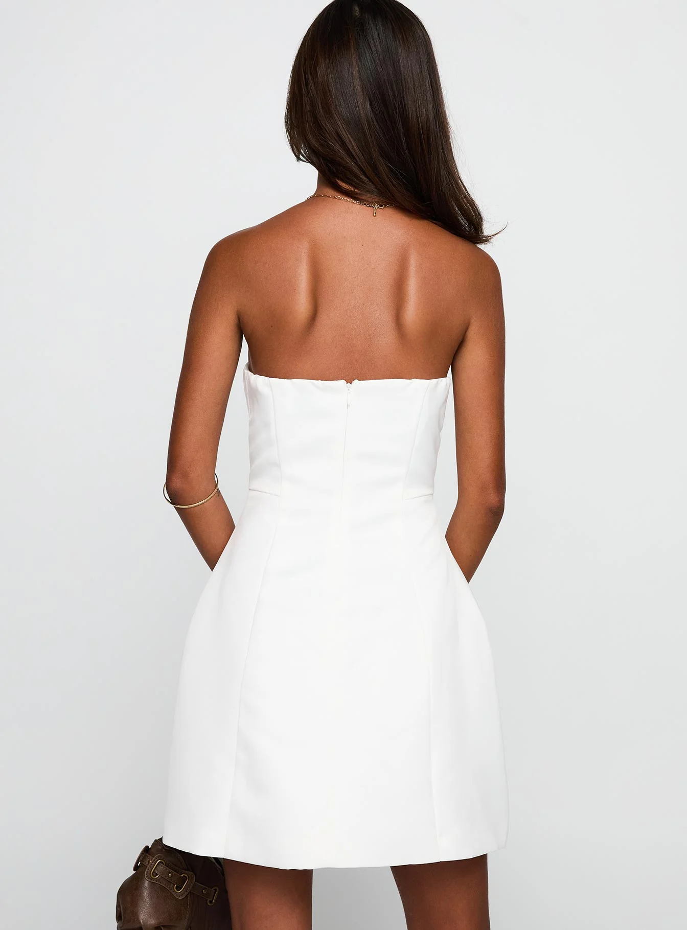 Gywneira Strapless Mini Dress White - Image 5