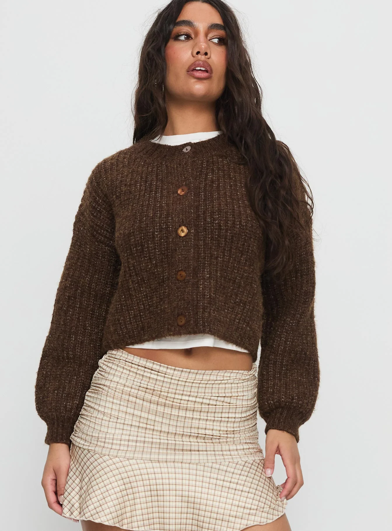 Hadly Knit Cardigan Brown - Image 2
