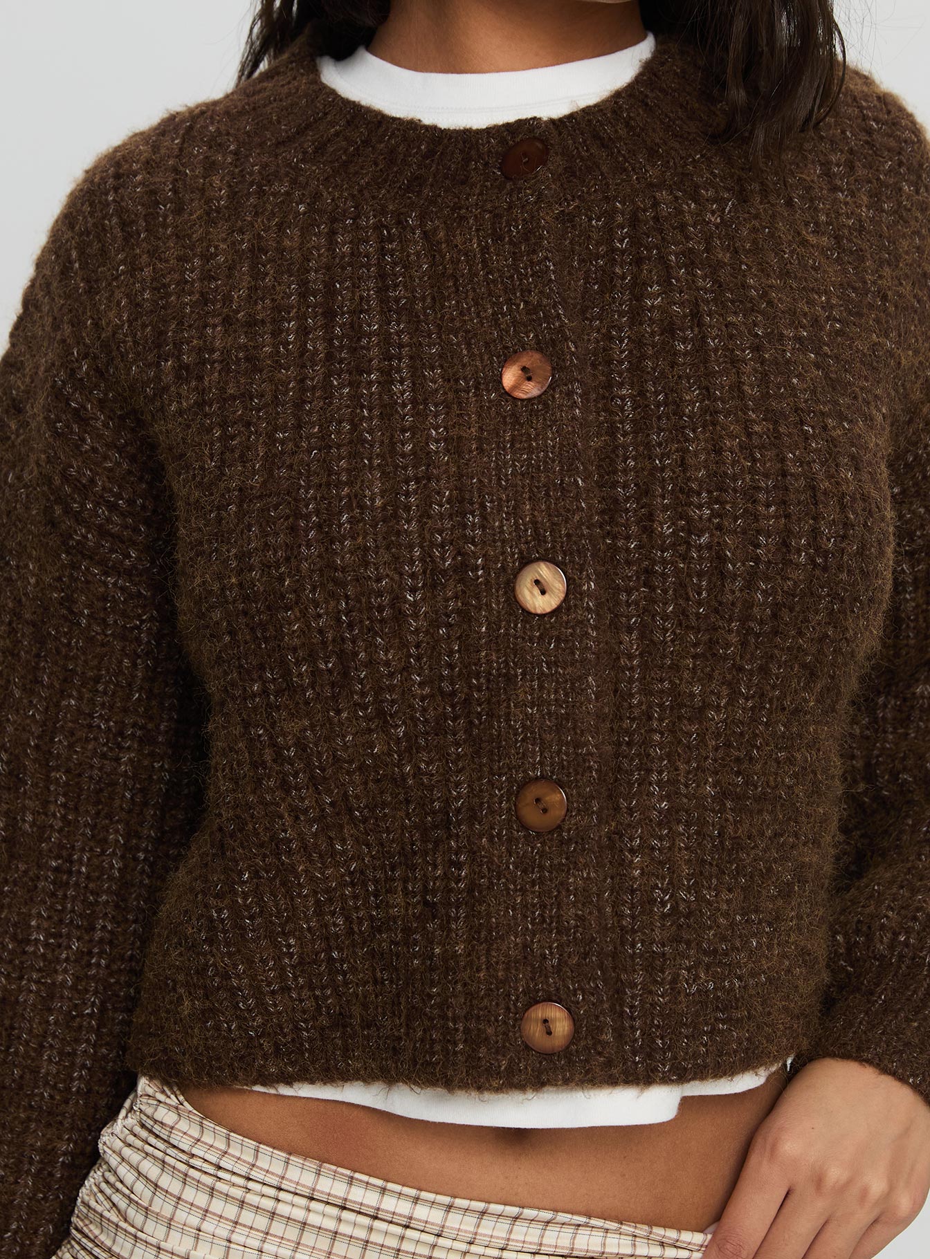 Hadly Knit Cardigan Brown - Image 6
