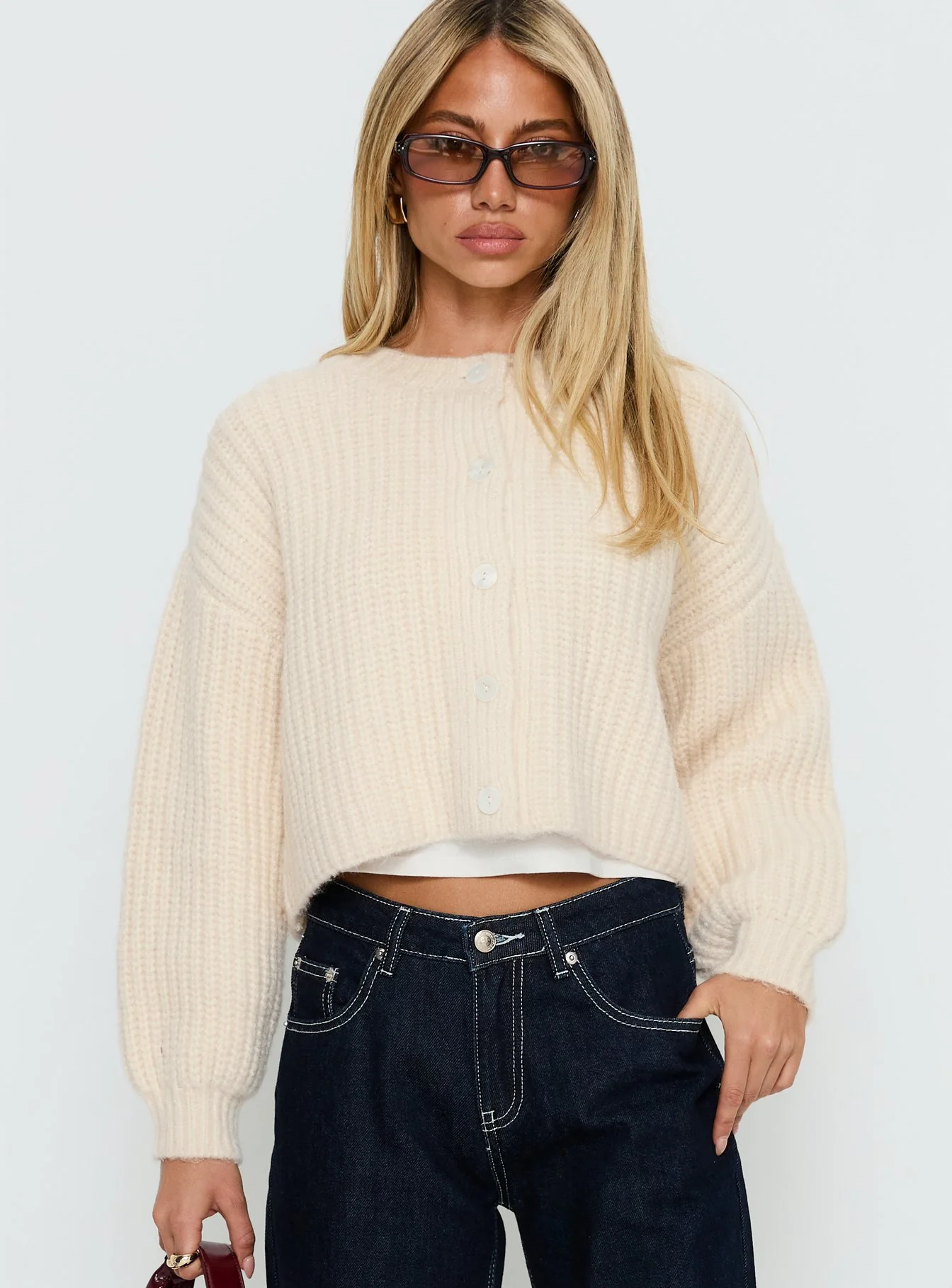 Hadly Knit Cardigan Cream - Image 2