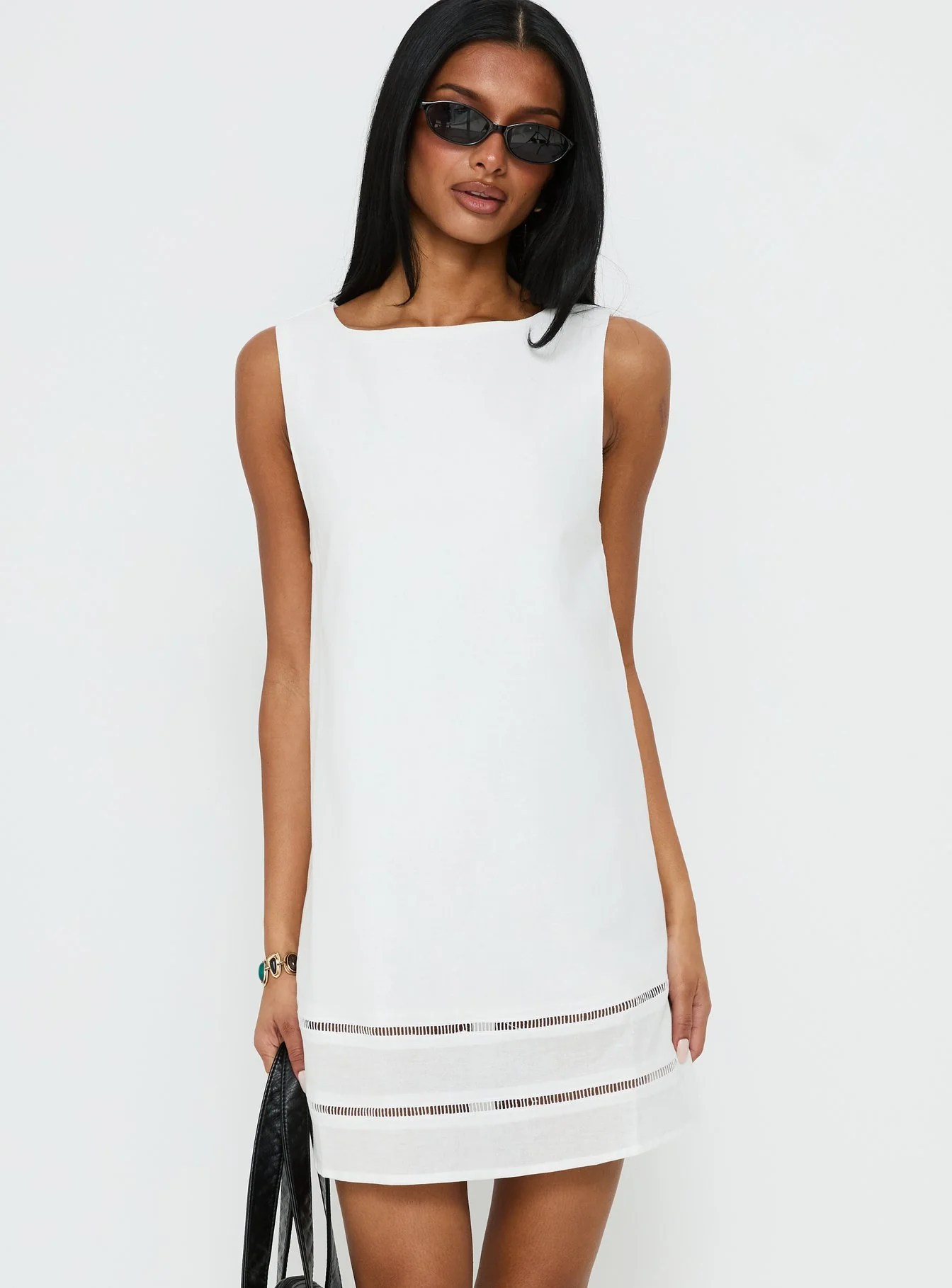 Haily Babydoll Mini Dress White - Image 2