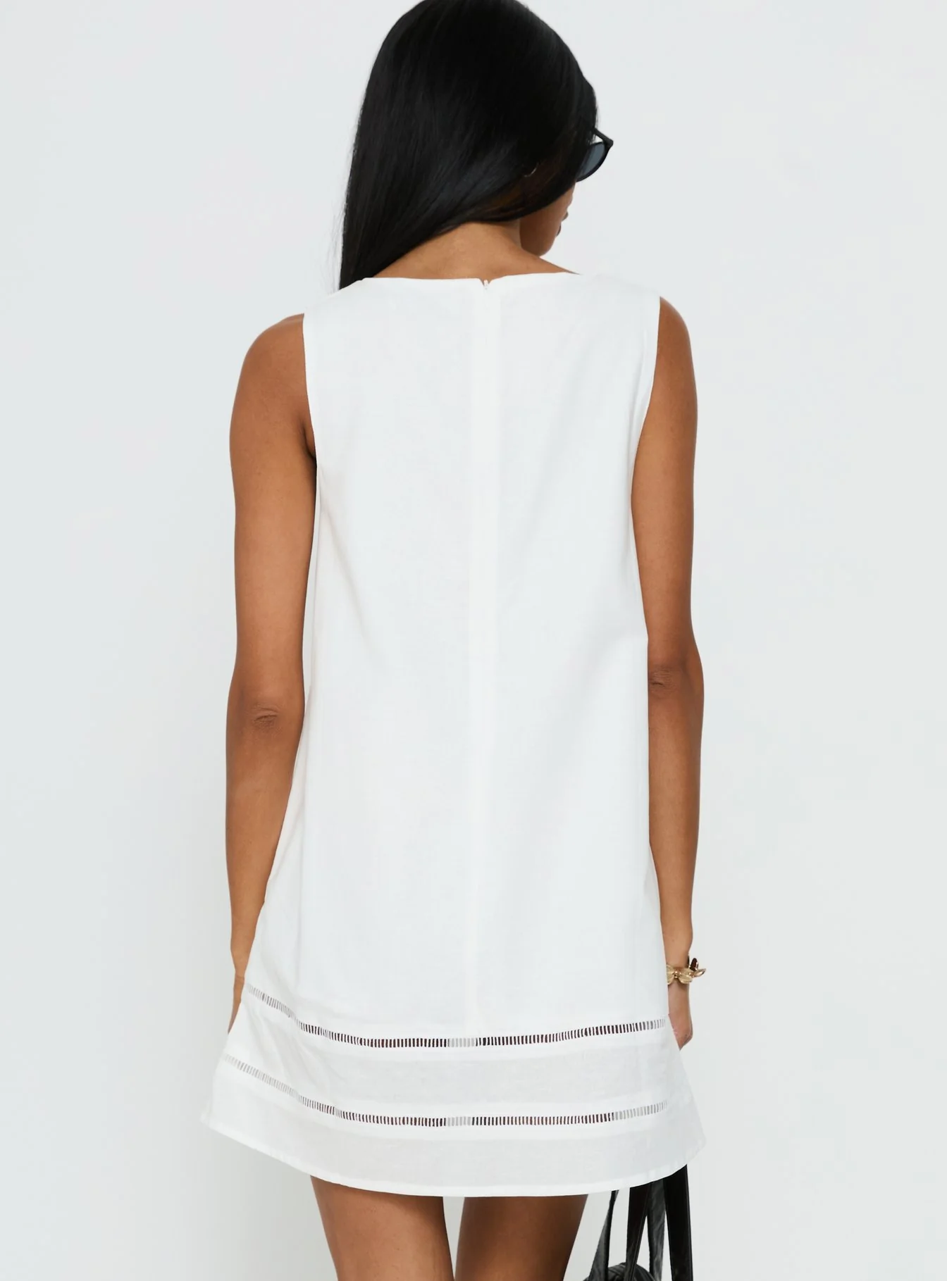 Haily Babydoll Mini Dress White - Image 5