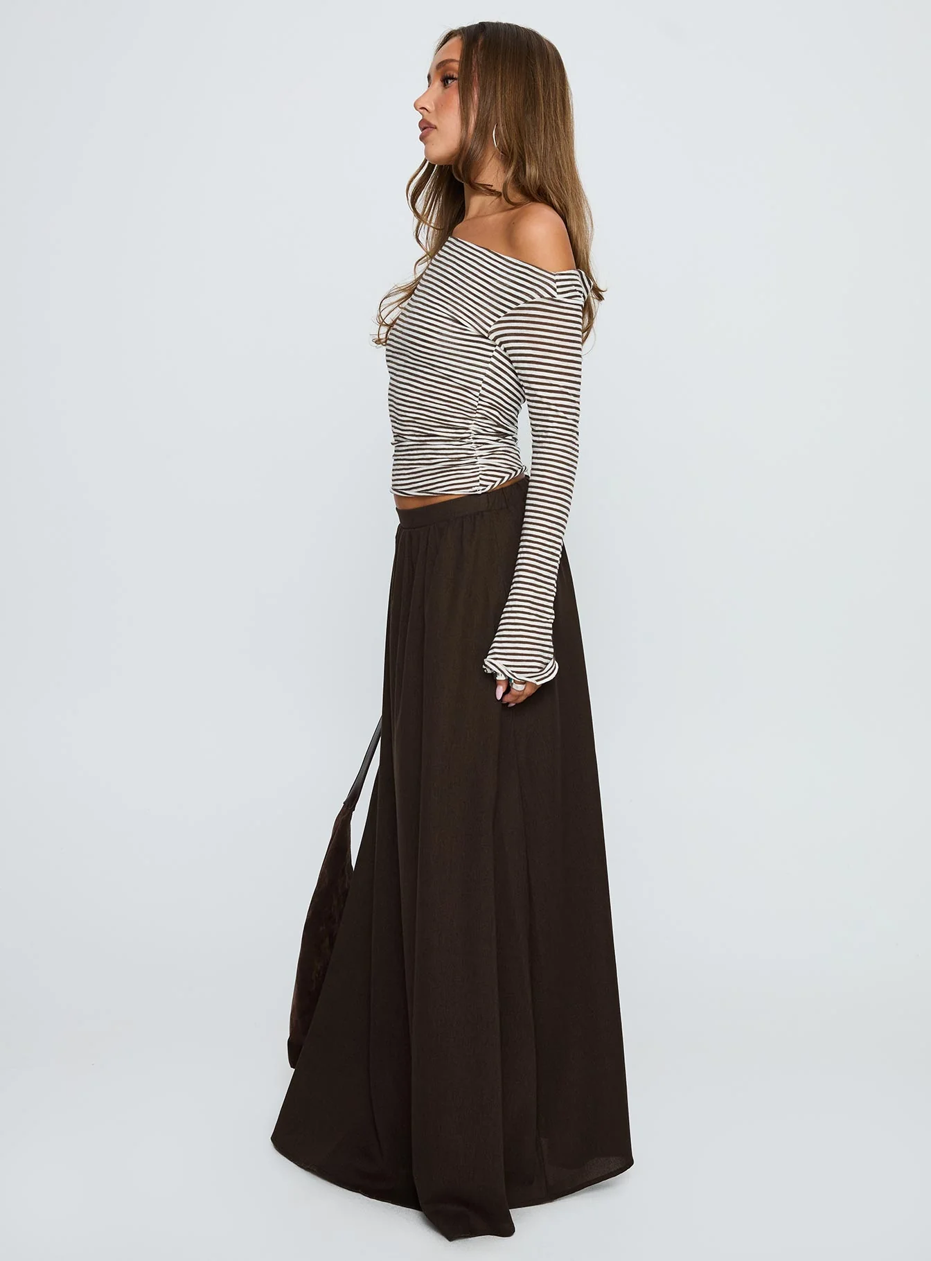 Hallee Maxi Skirt Brown - Image 4