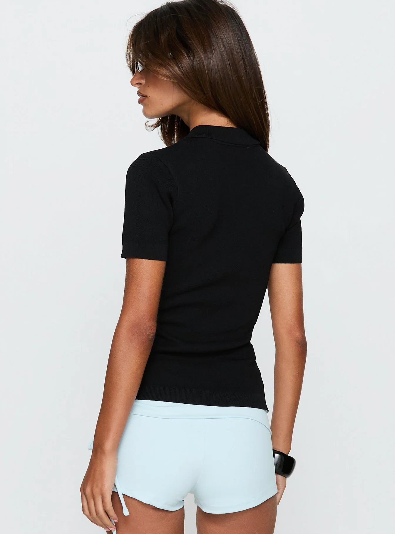 Happened One Night Keyhole Blouse Top Black - Image 5