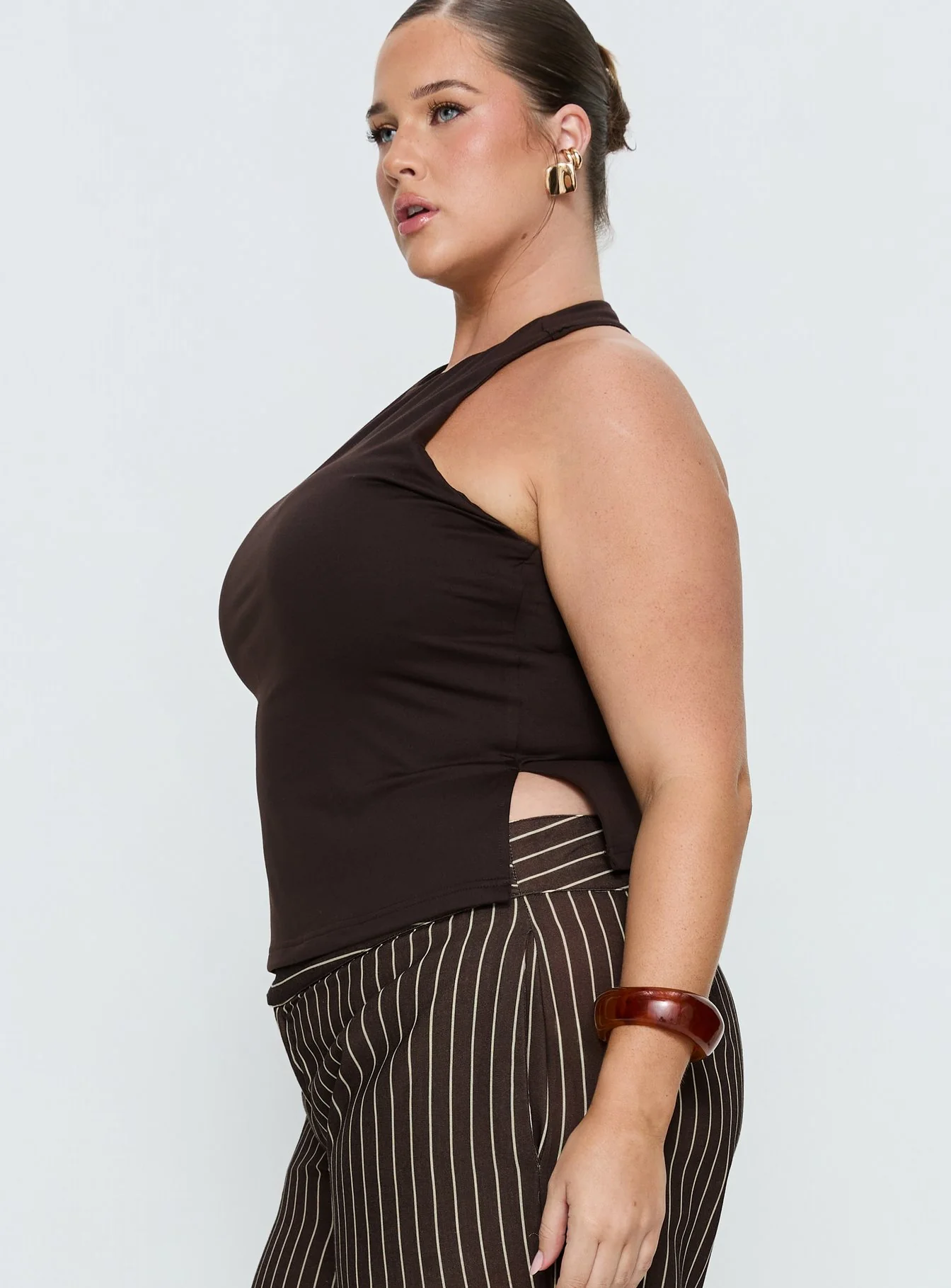 Harlene Back Detail Top Brown Curve - Image 3