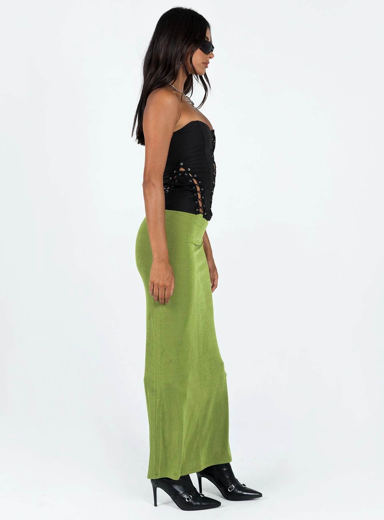 Harriette Maxi Skirt Green - Image 5