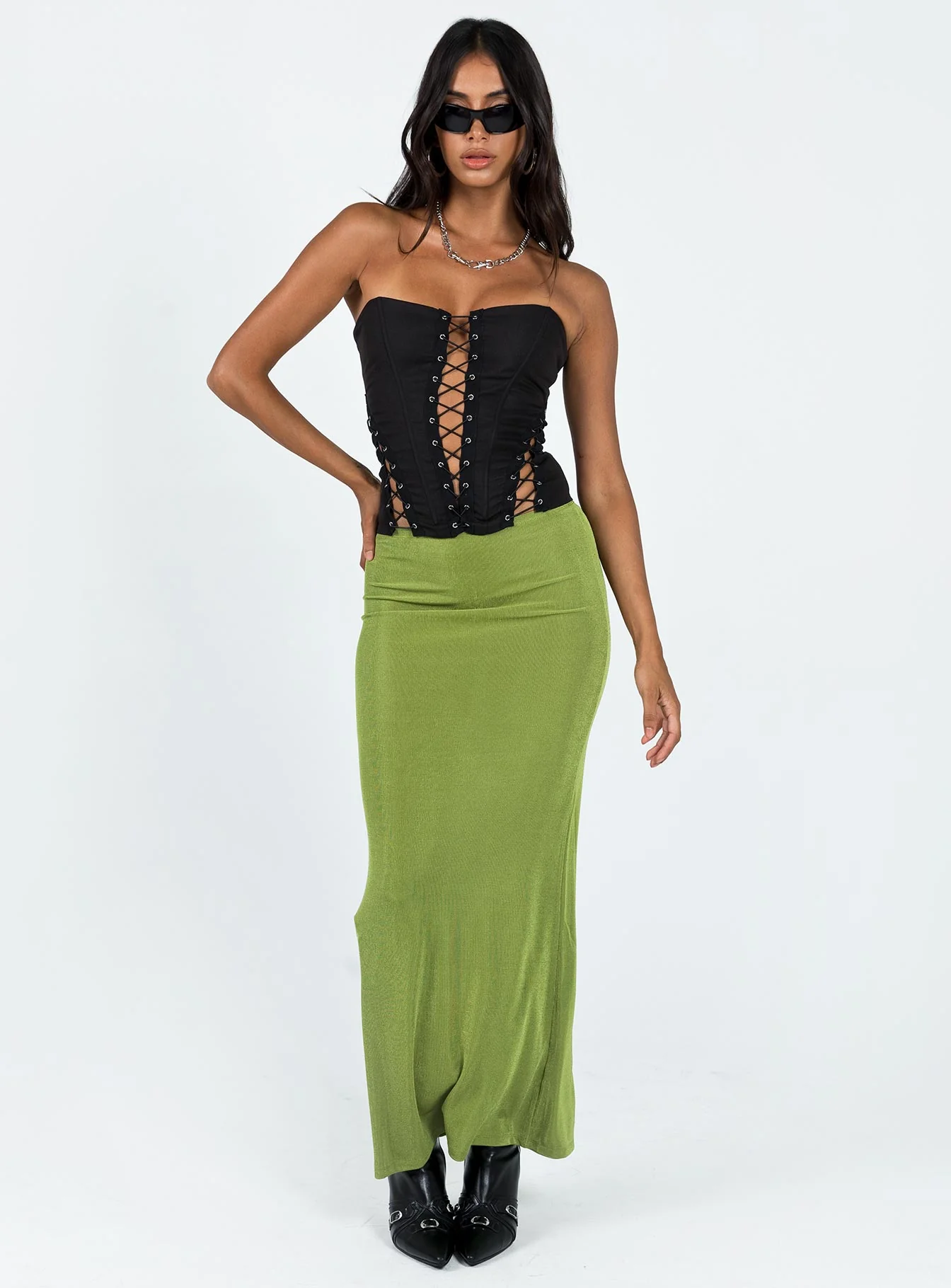 Harriette Maxi Skirt Green - Image 2