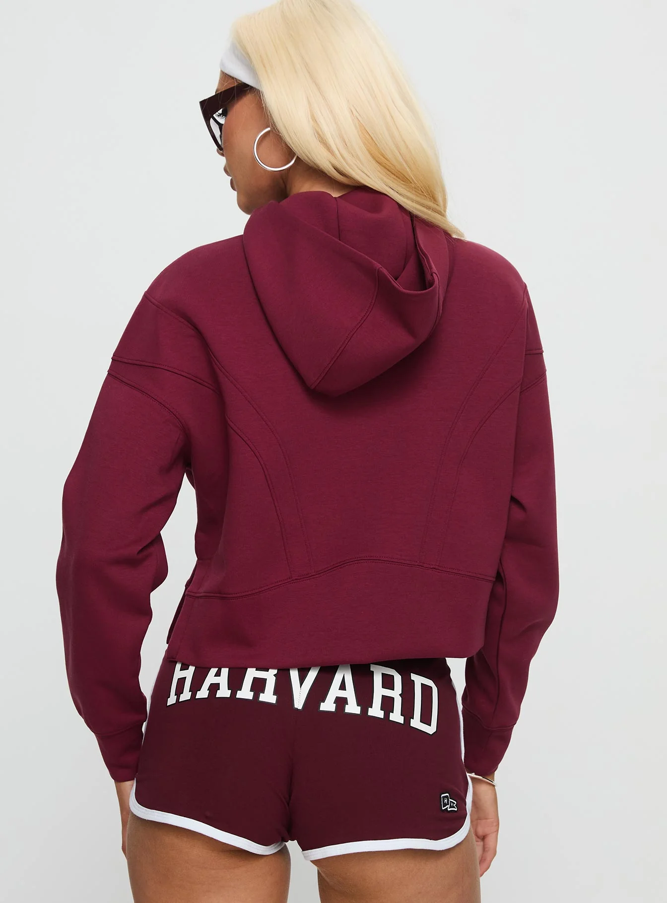Harvard Buttersport Half-zip Hoodie Crimson - Image 5