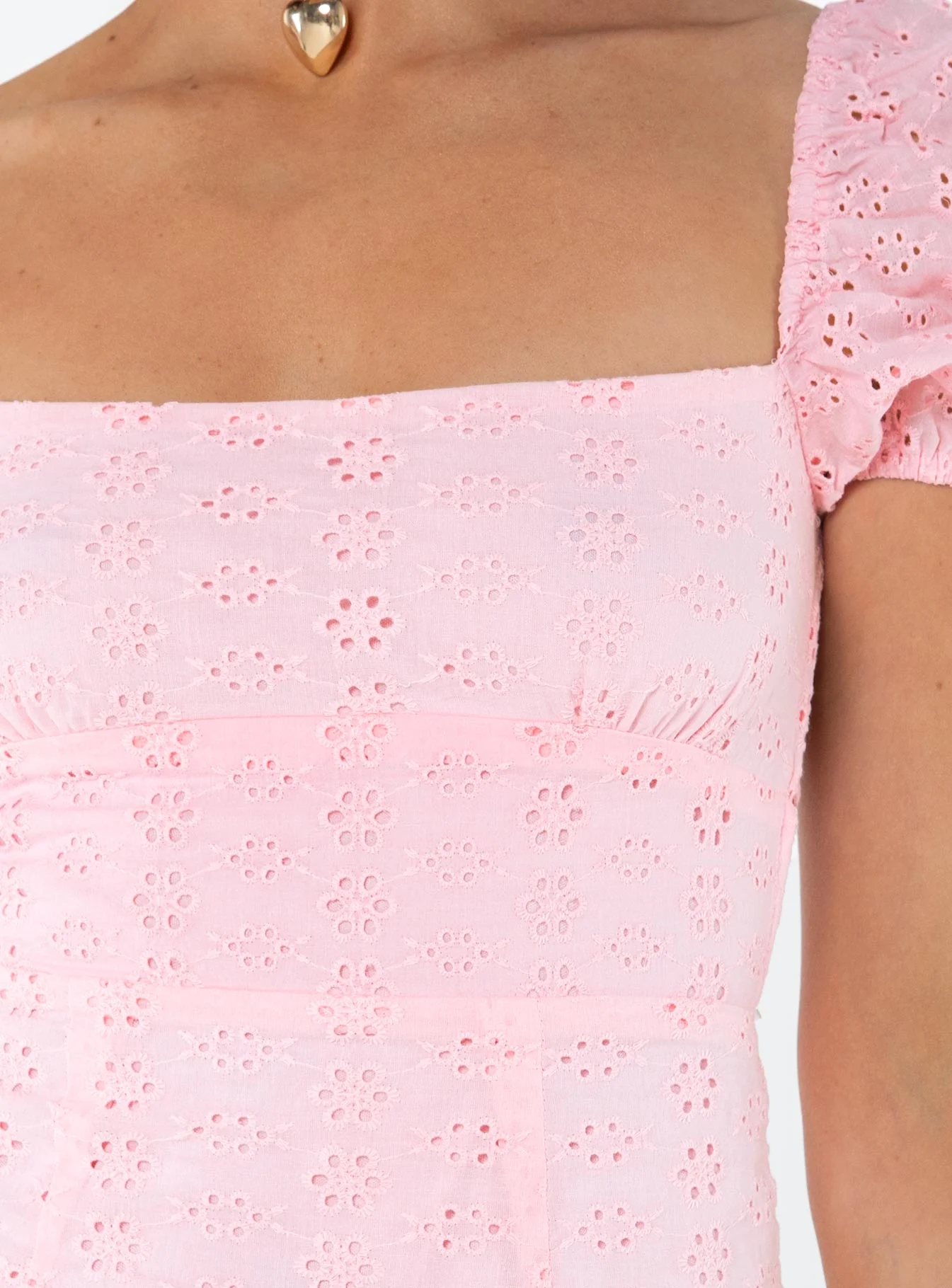 Havena Anglaise Mini Dress Pink - Image 6