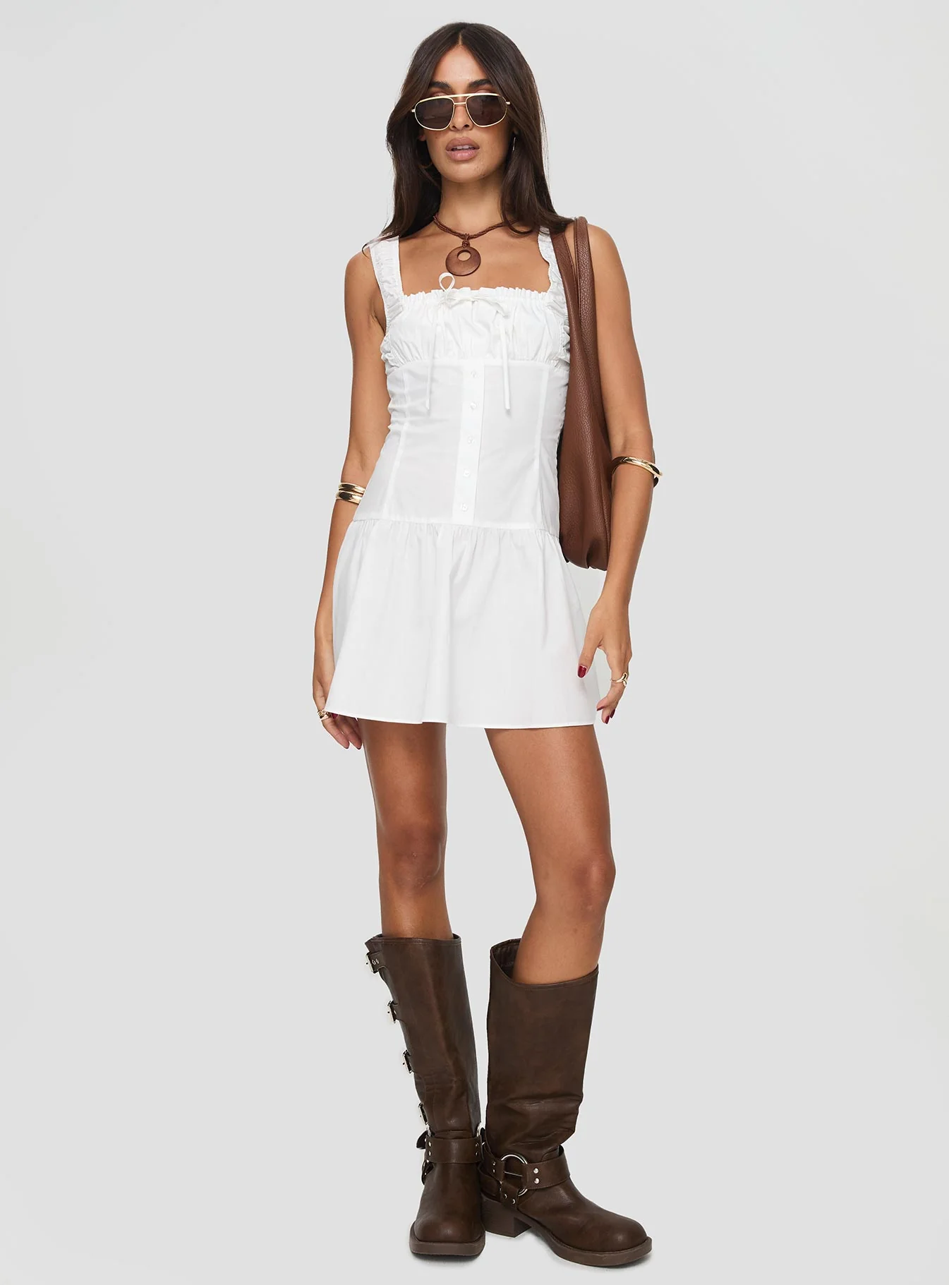 Heart Shaped Mini Dress Porcelain - Image 3