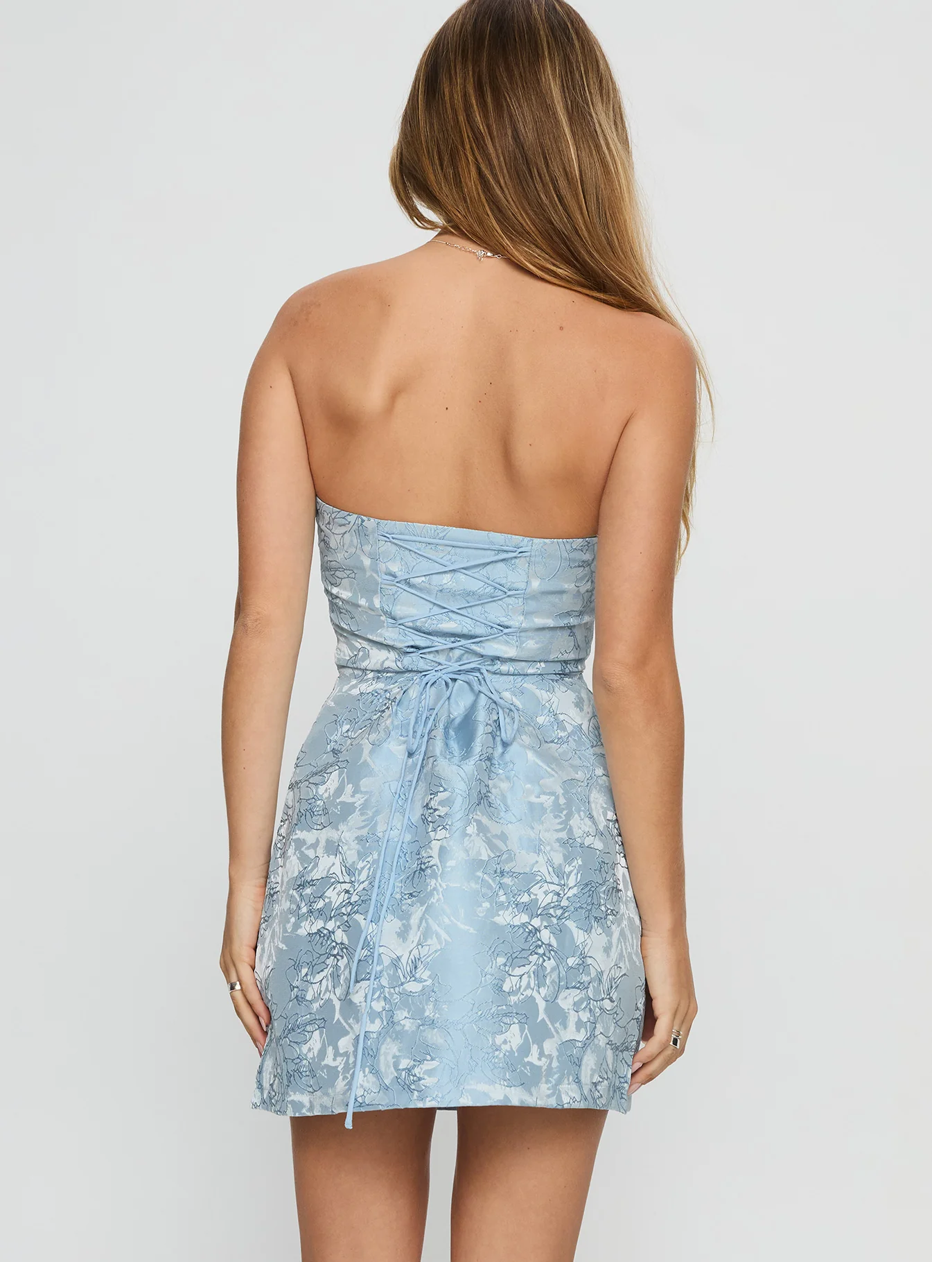 Heaven Sent Strapless Mini Dress Blue - Image 4