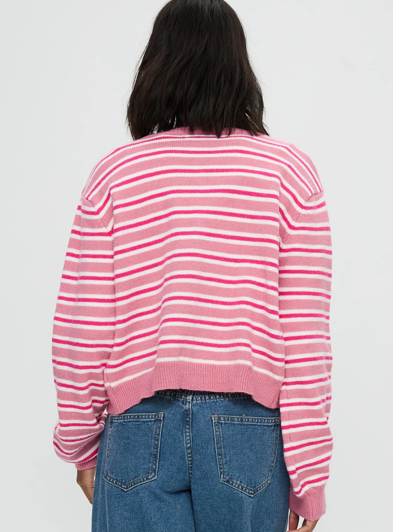 Heavenly Dream Cardigan Pink Stripe - Image 5