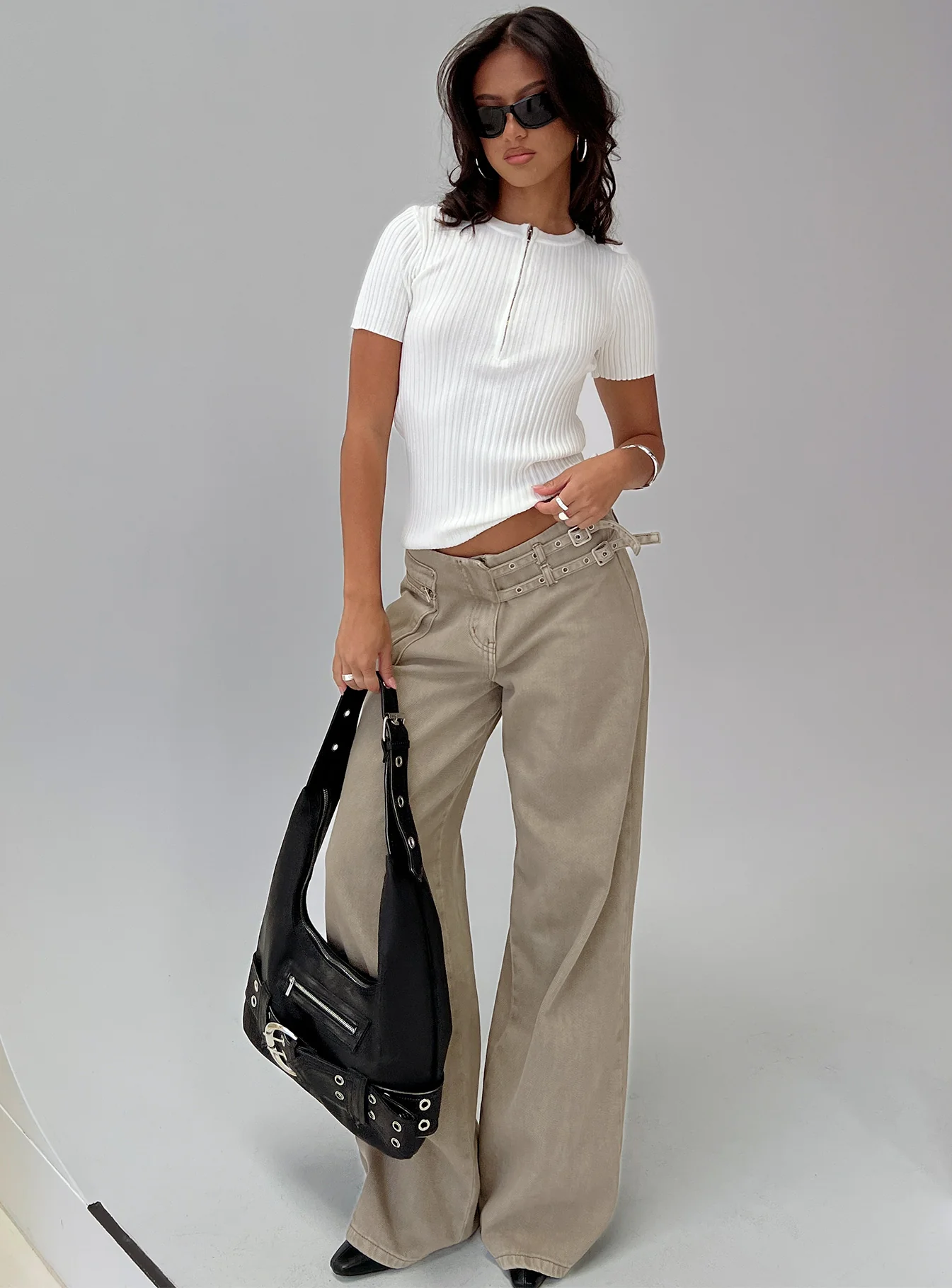 Hold The Line Zip Through Top White - Image 8