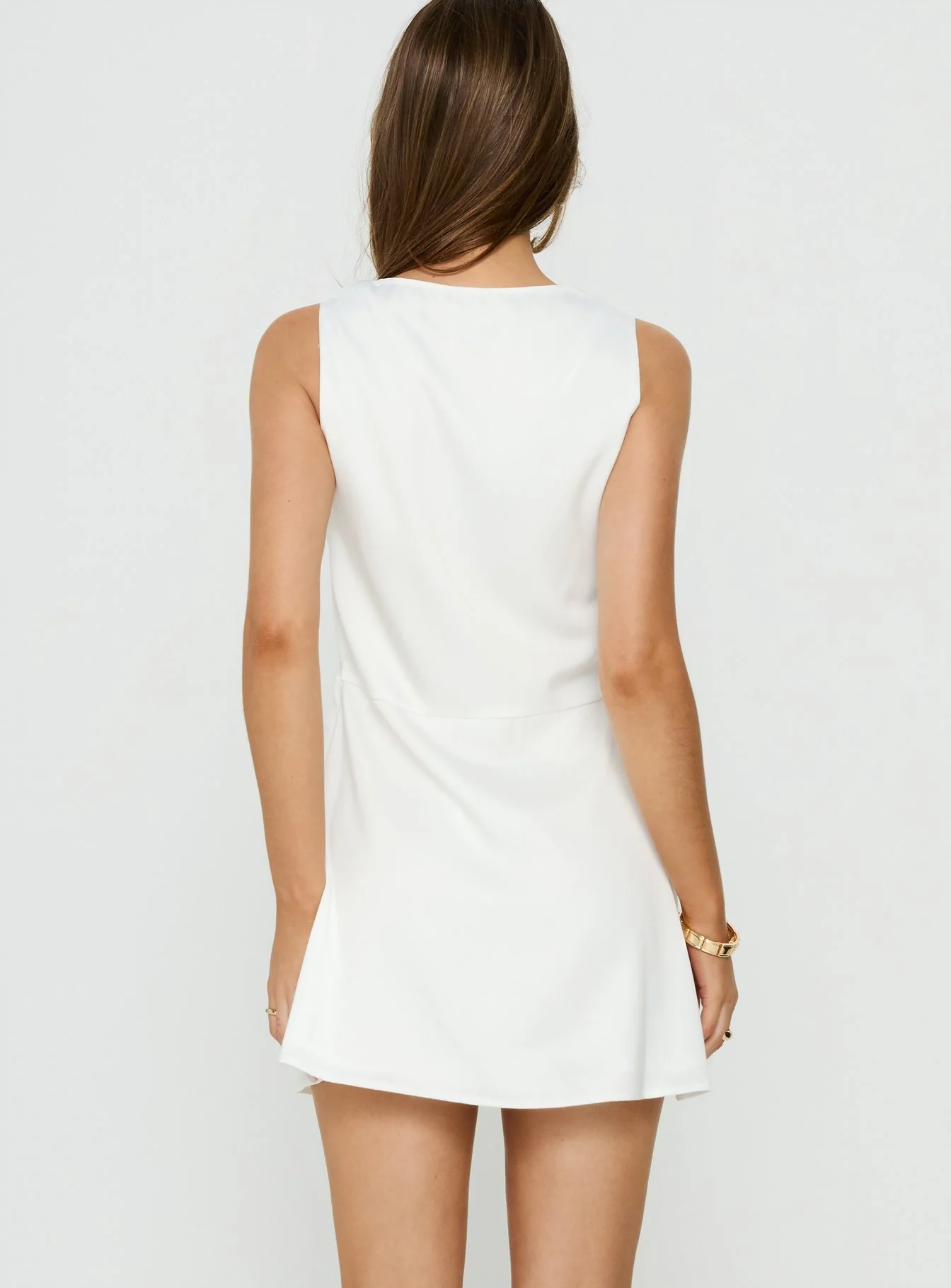Holii Plunge Neck Embellished Mini Dress White - Image 5