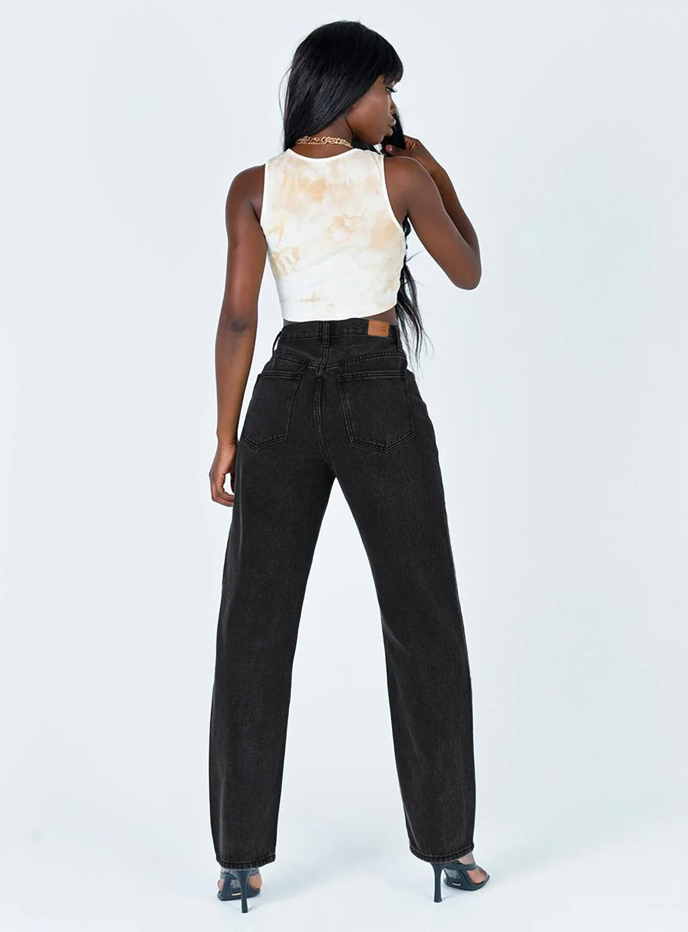 Holly Asymmetric Straight Leg Jean Black Denim - Image 14