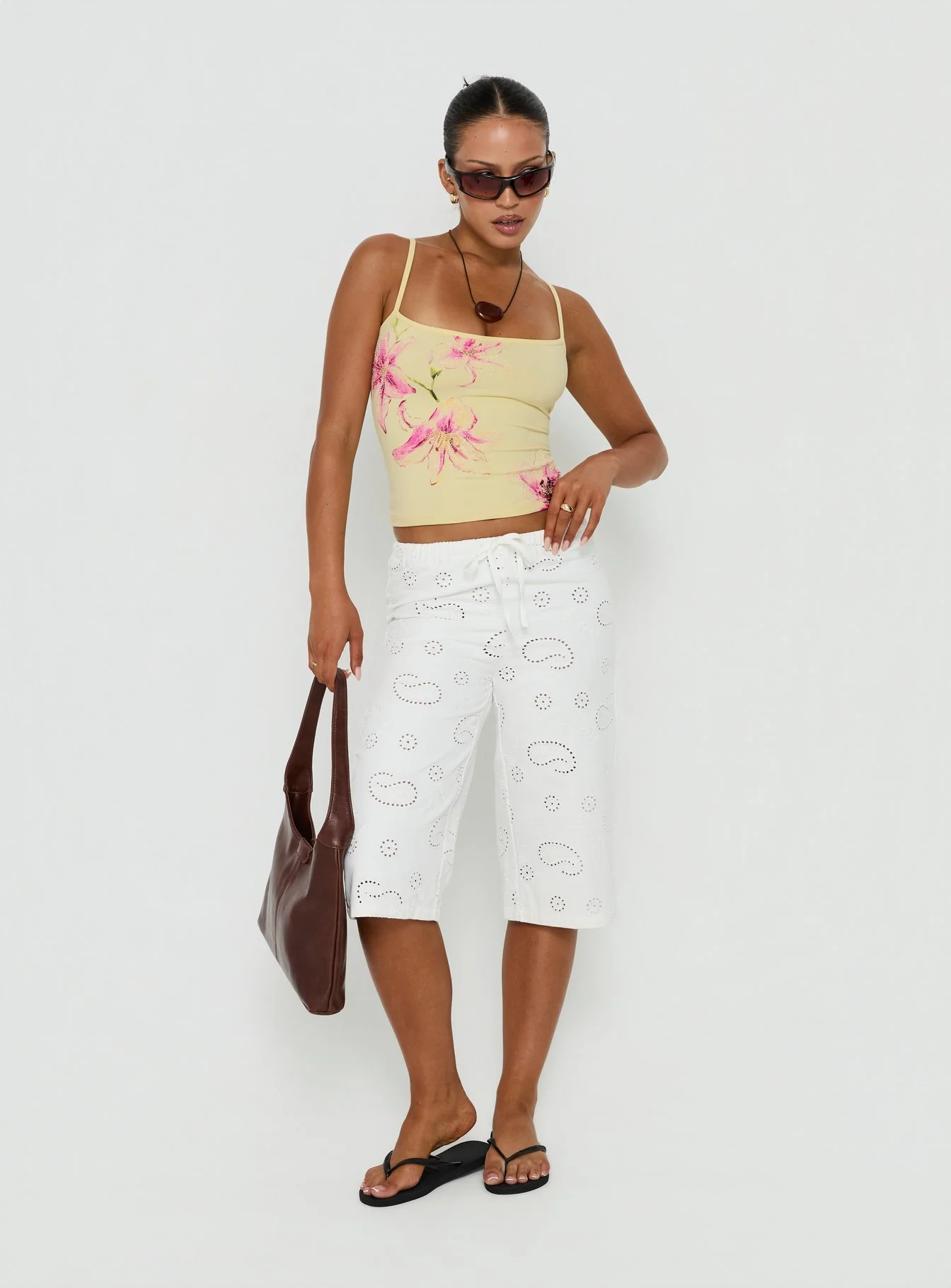 Honey Dust Bead Detail Cami Top Butter - Image 3