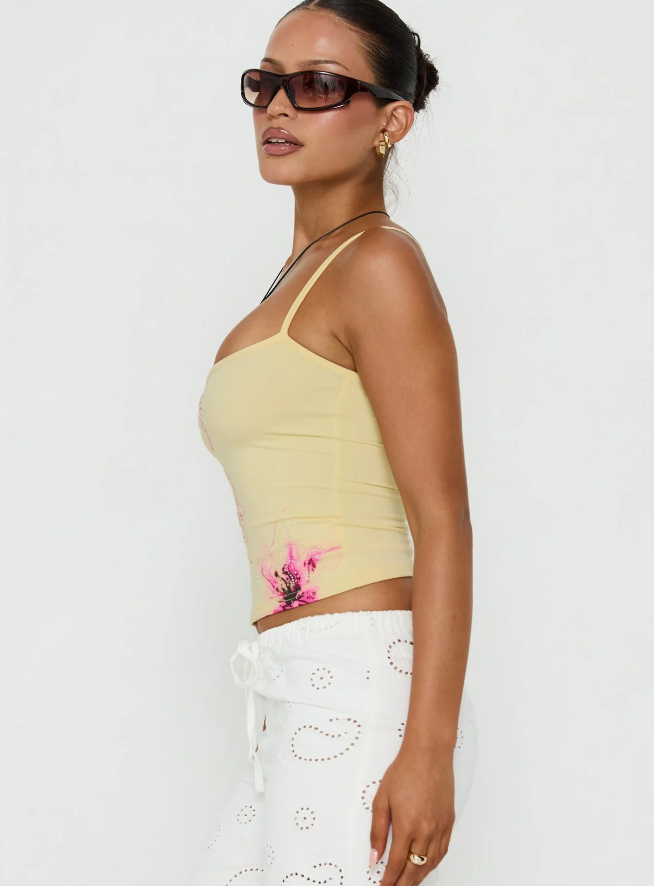 Honey Dust Bead Detail Cami Top Butter - Image 4