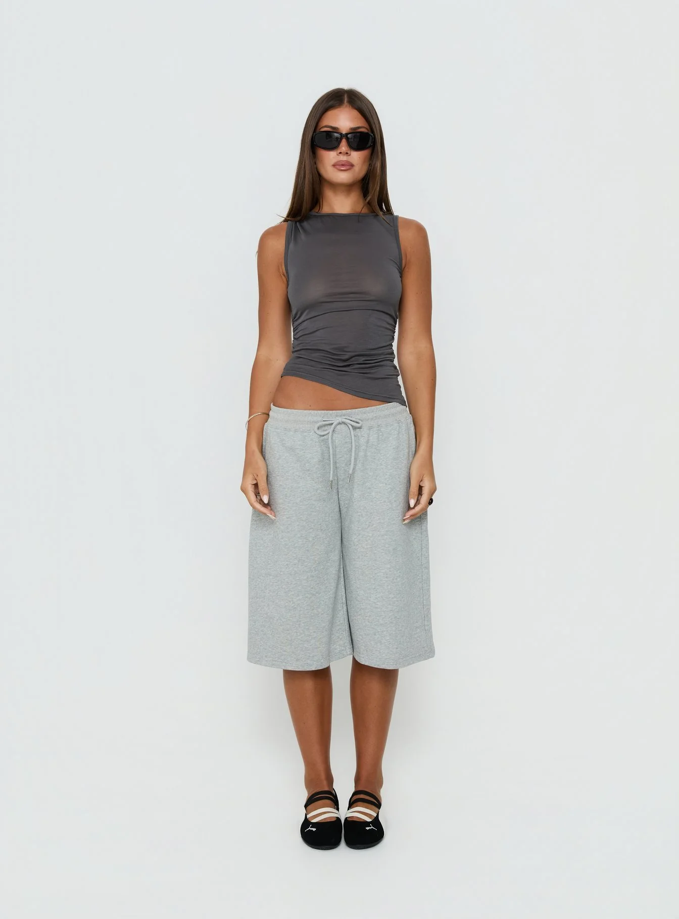 Hopeful Romantic Semi-Sheer Tank Top Grey - Image 7