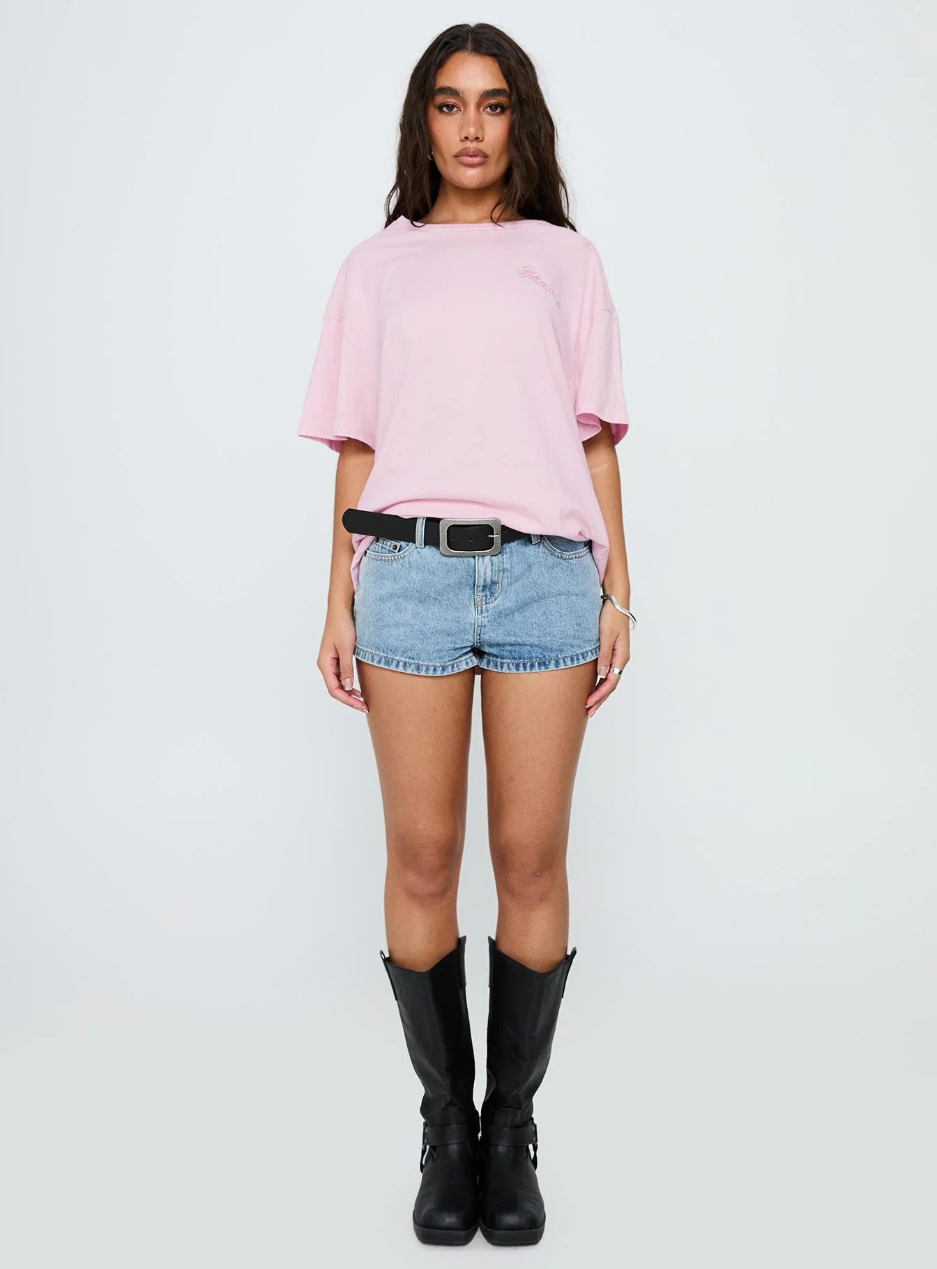 Howdy Partner Oversized Graphic Tee Pink - Image 7