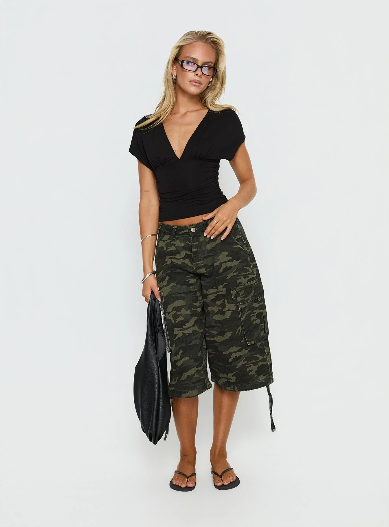Hudsen Longline Cargo Shorts Camo - Image 2